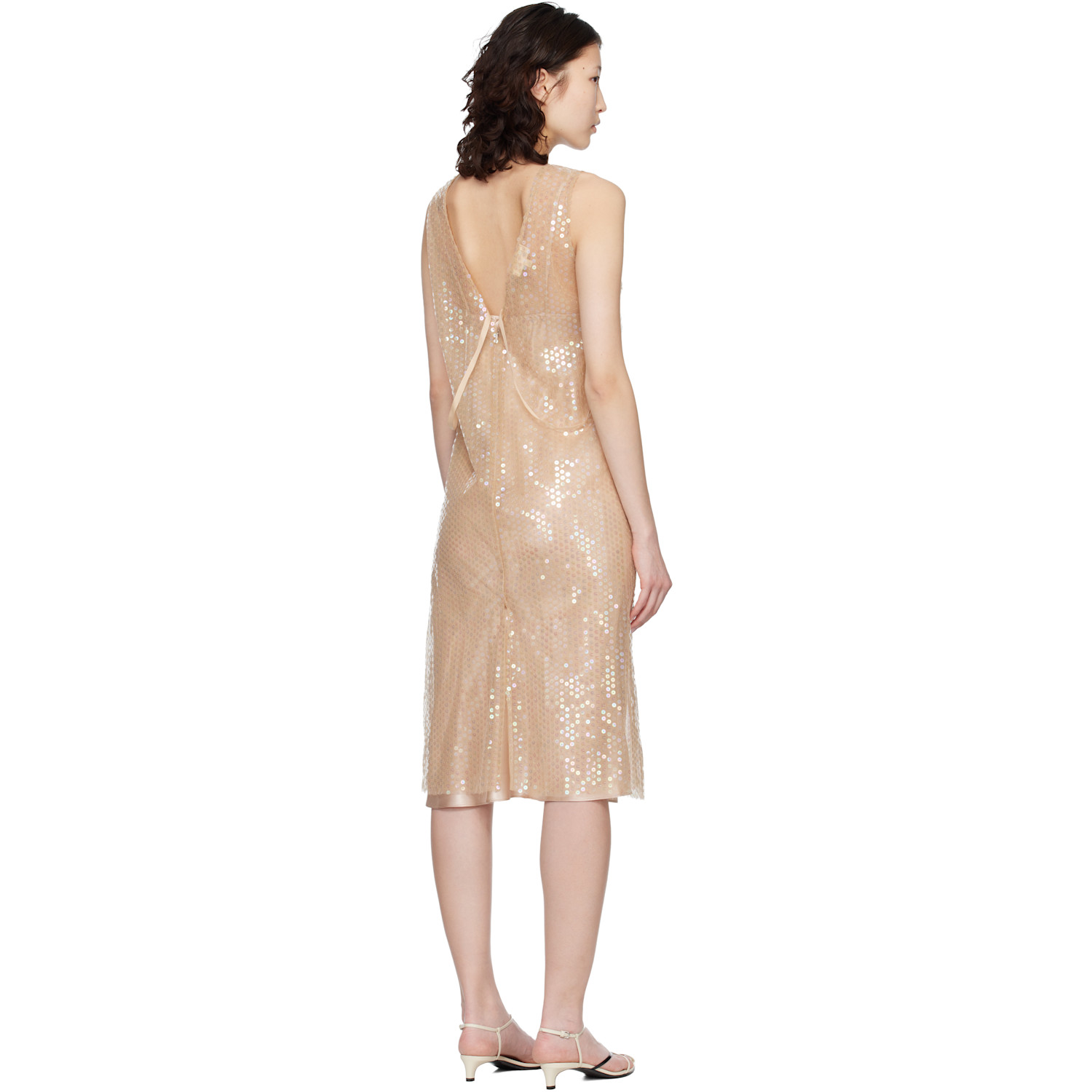  Renaissance Renaissance Beige Giulia Midi Dress 