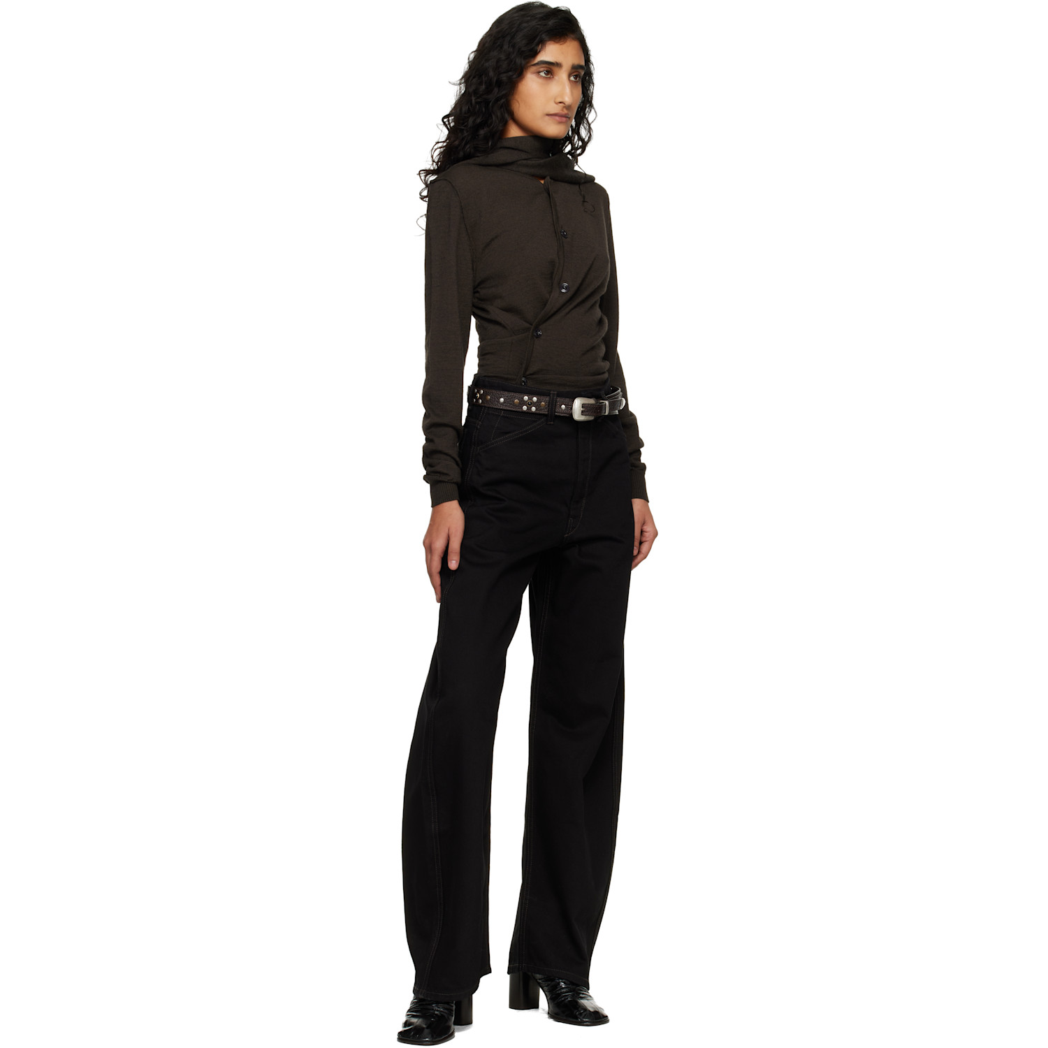  Lemaire Brown Western Studs 30 Belt 