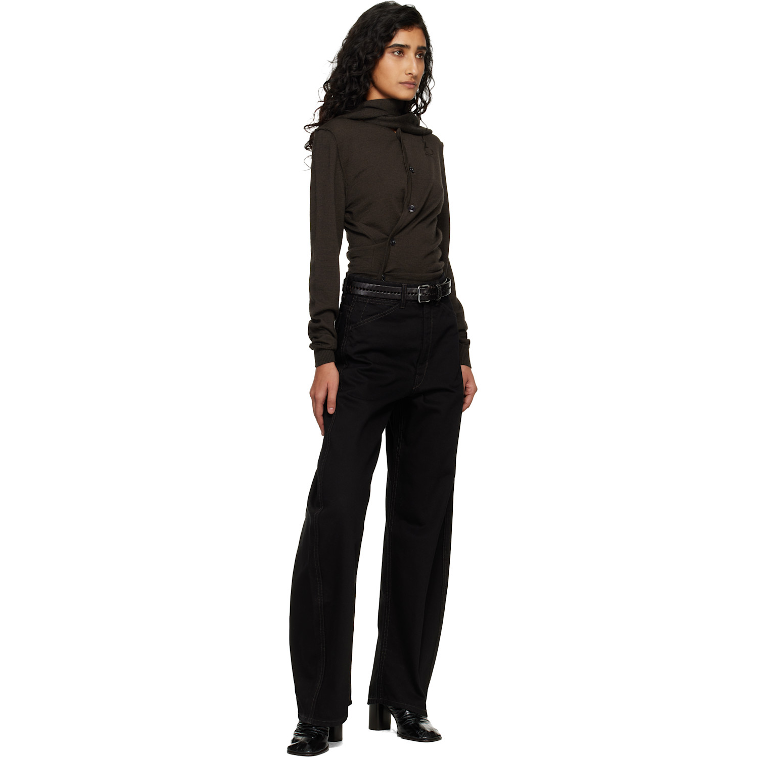  Lemaire Brown Braided 30 Belt 