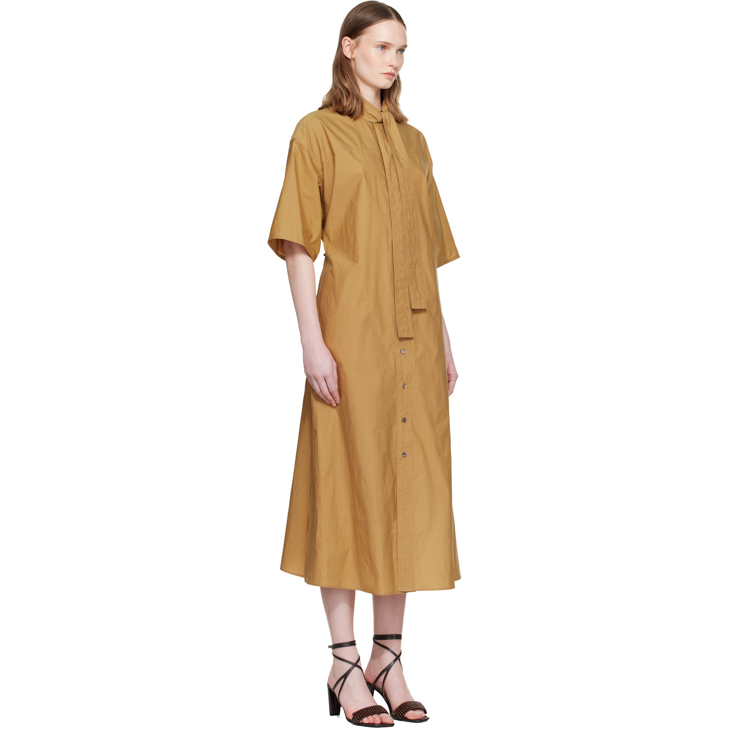  Lemaire Tan Reversible Tube Midi Dress 