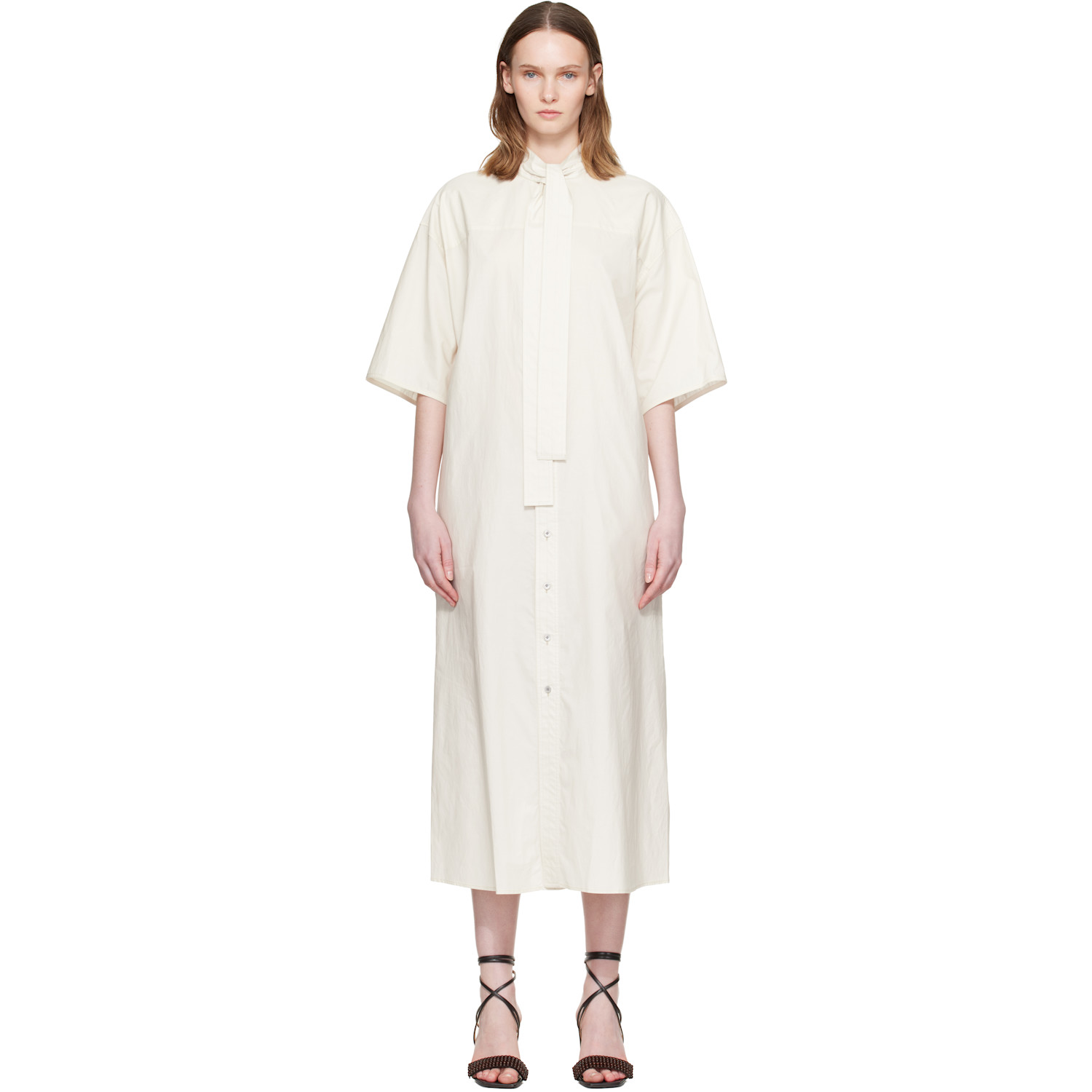 LEMAIRE White Reversible Tube Midi Dress