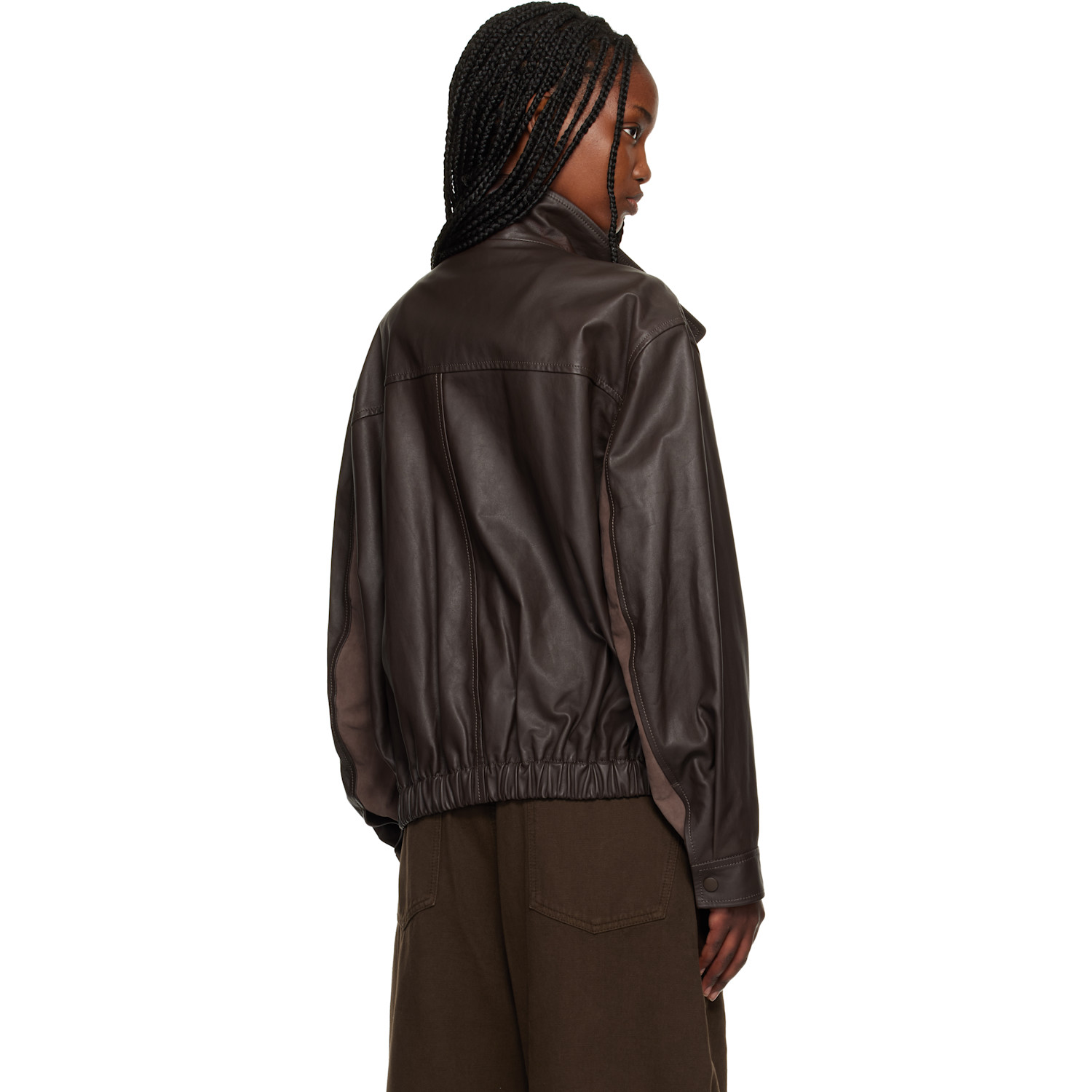  Lemaire Brown Soft Blouson Leather Jacket 