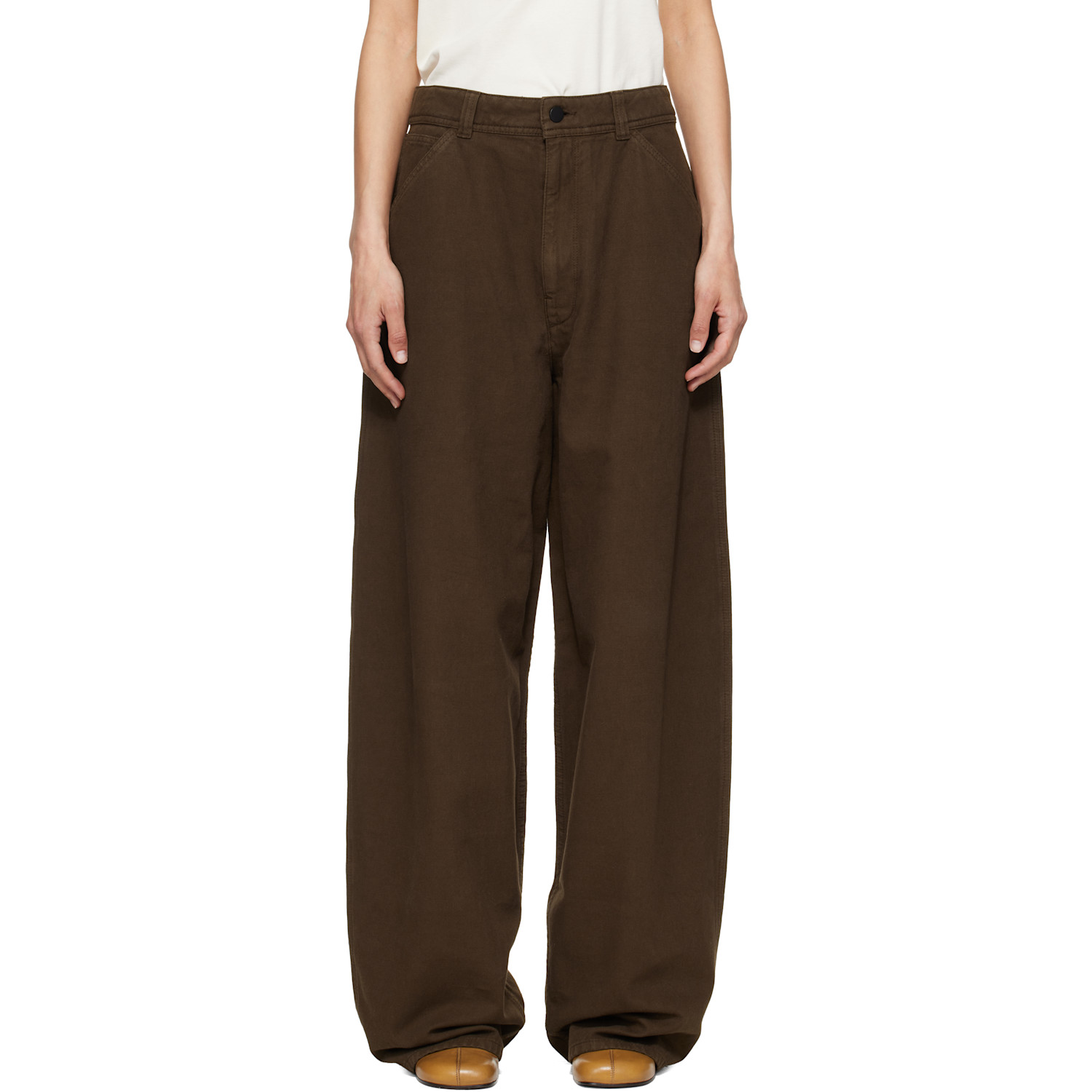 LEMAIRE Brown Large Trousers