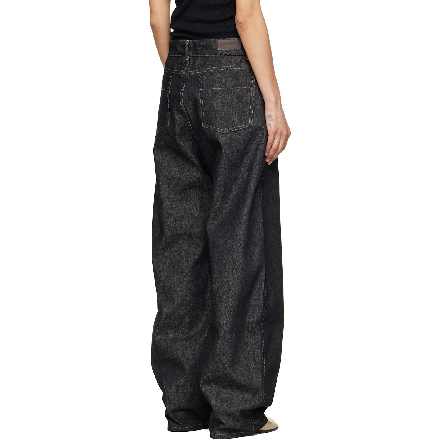  Lemaire Gray High Waisted Curved Jeans 