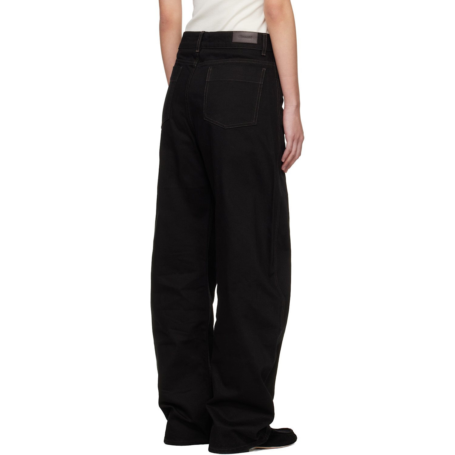  Lemaire Black High Waisted Curved Jeans 