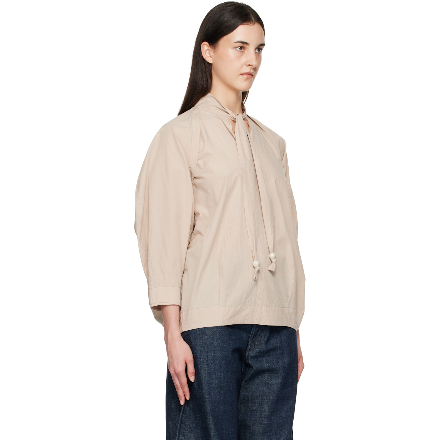  Lemaire Beige Scarf Blouse 