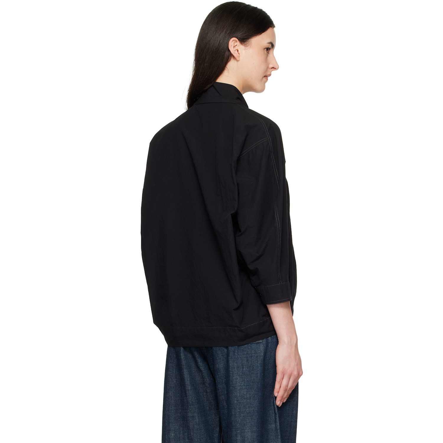  Lemaire Black Scarf Blouse 