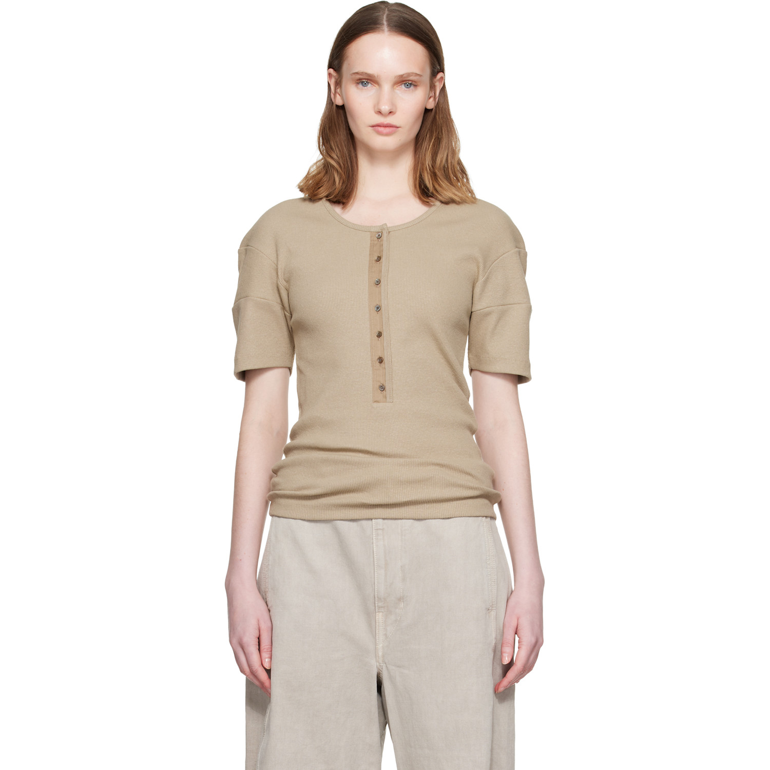 LEMAIRE Beige Fitted Henley