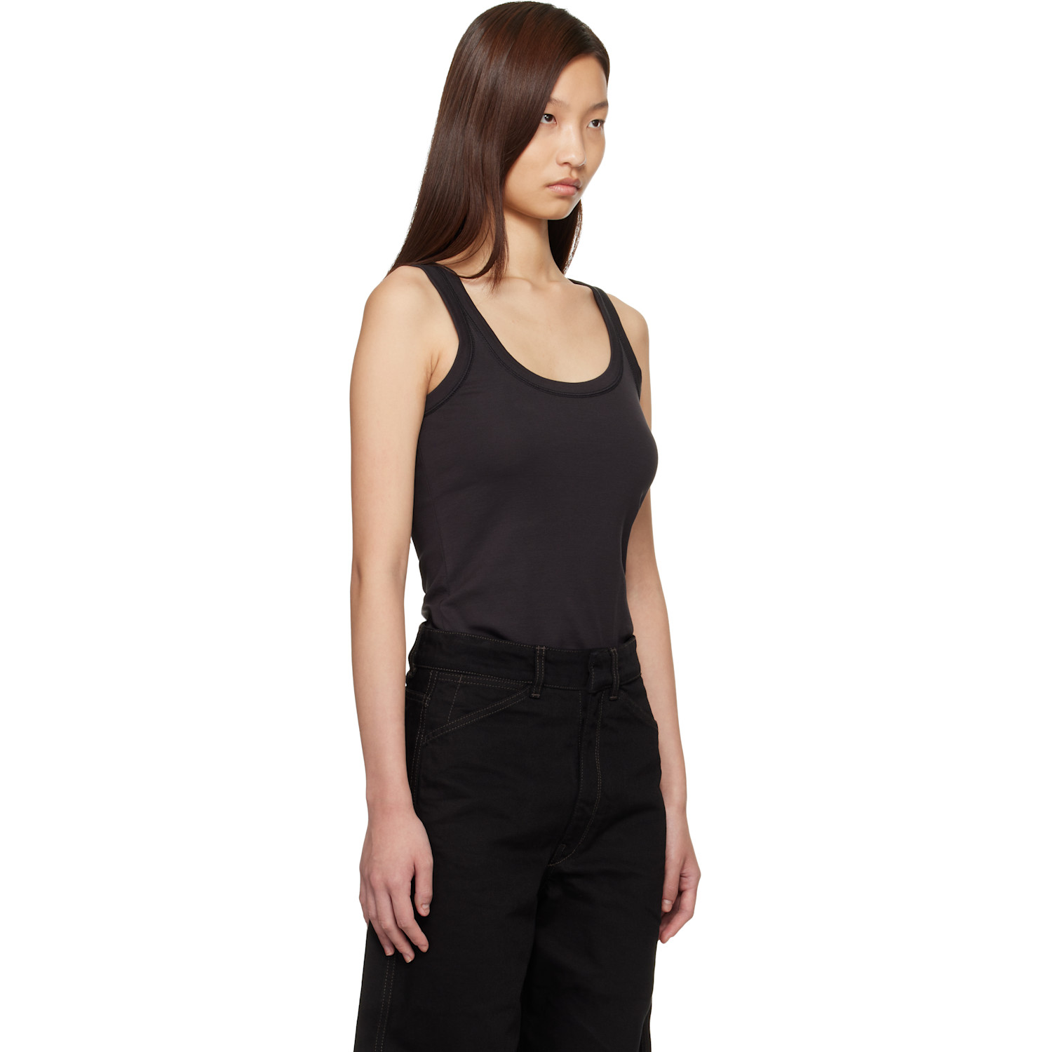  Lemaire Black Rib Tank Top 