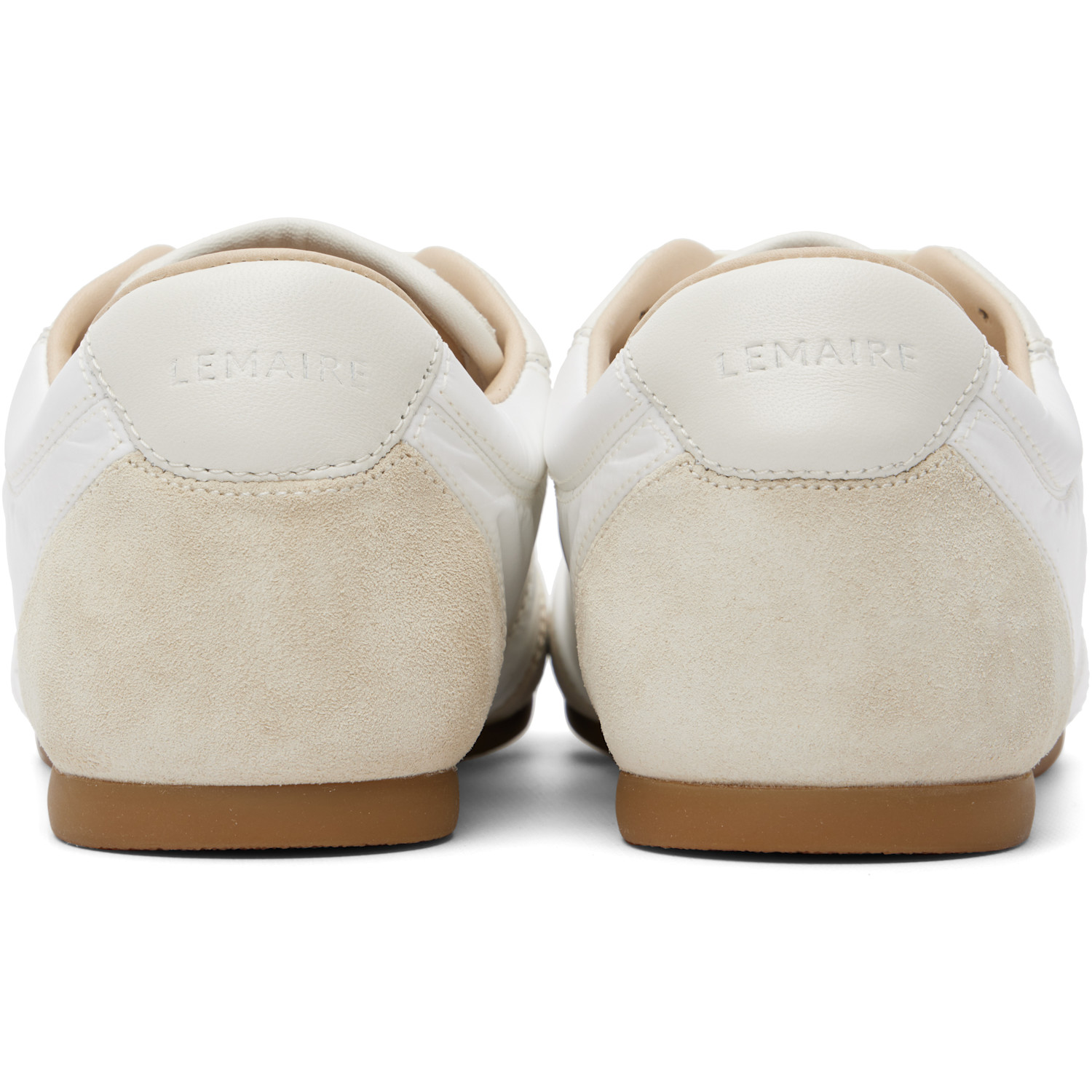  Lemaire White & Beige Soft Runner Sneakers 