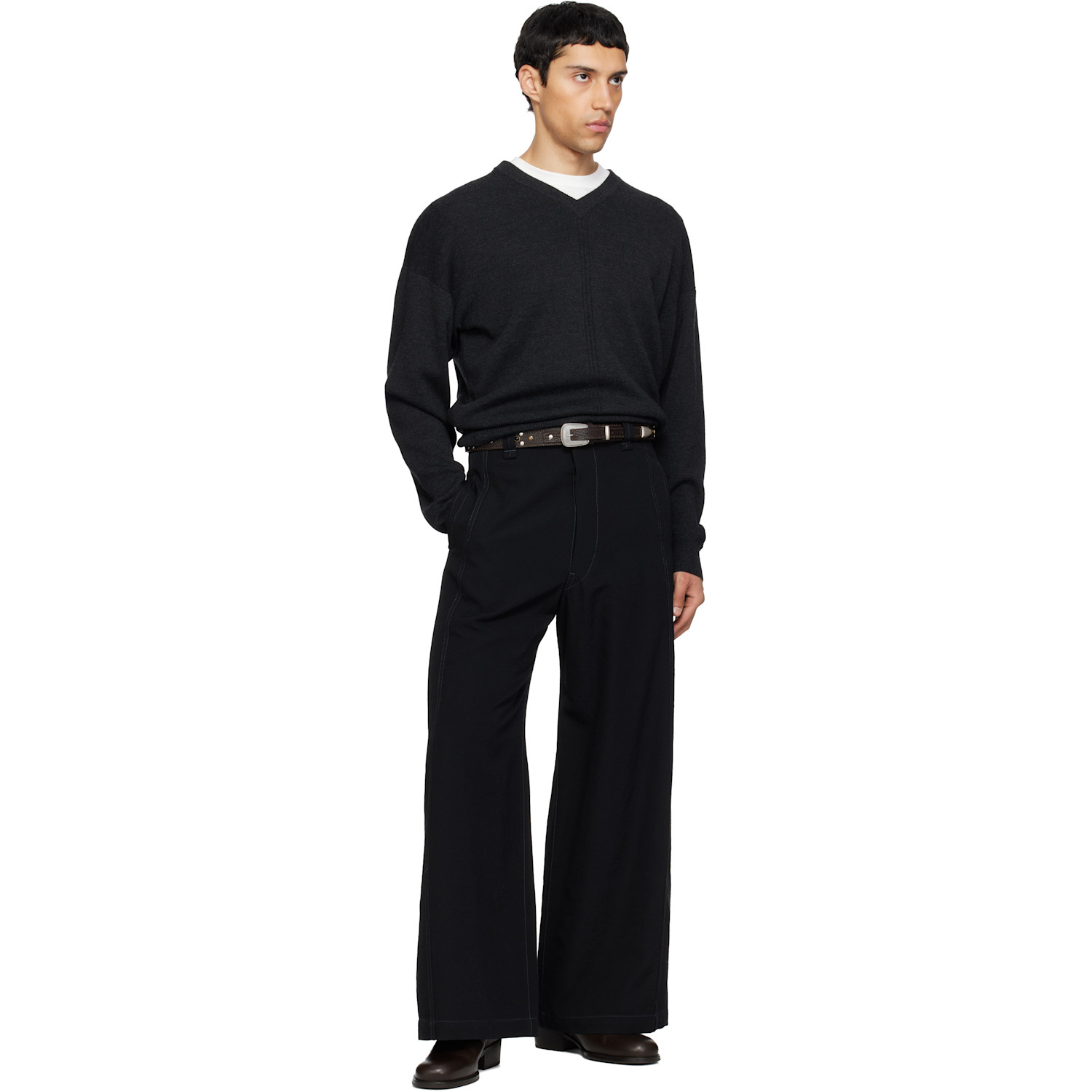  Lemaire Brown Western Studs 30 Belt 