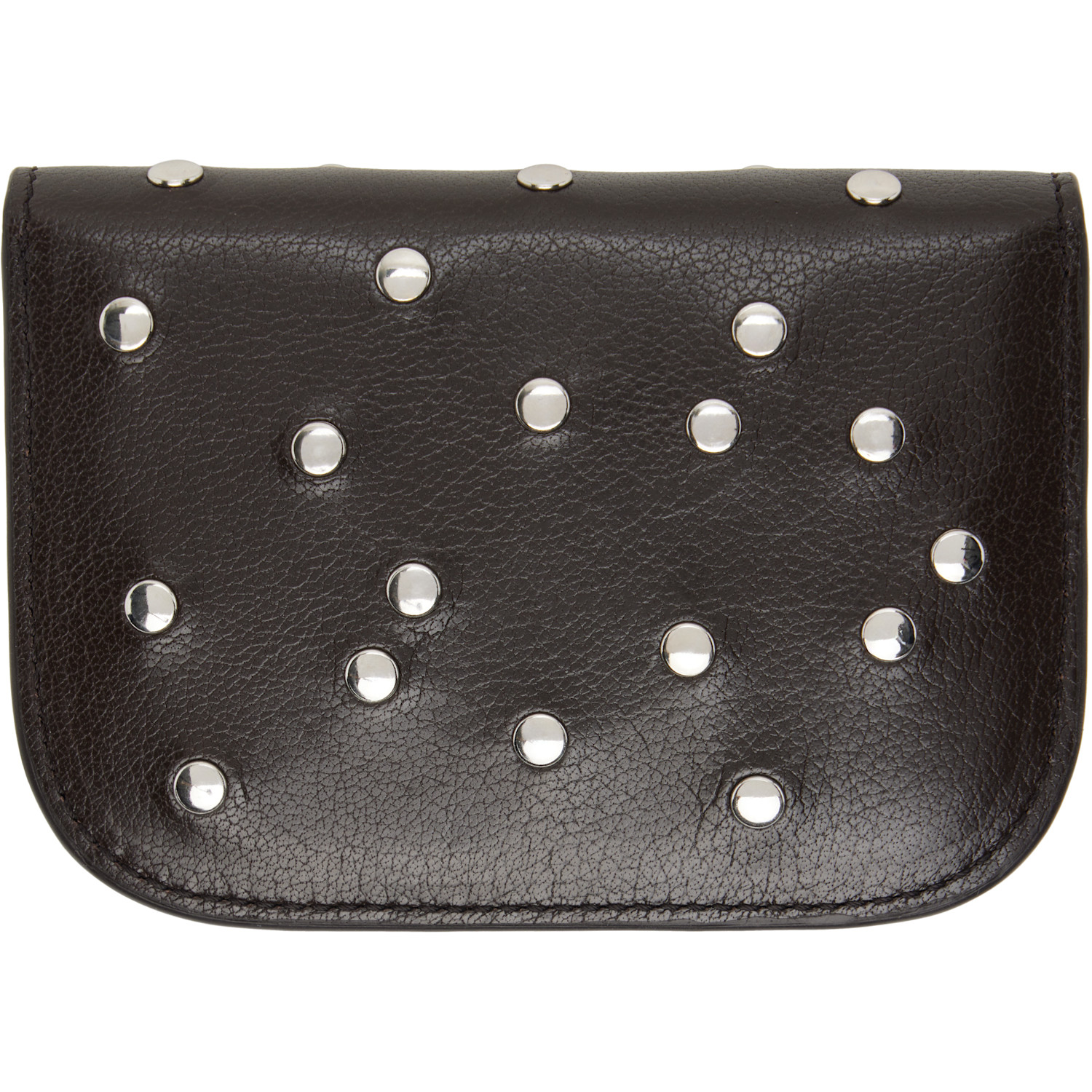  Lemaire Brown Soft Tab Studs Dots Card Holder 