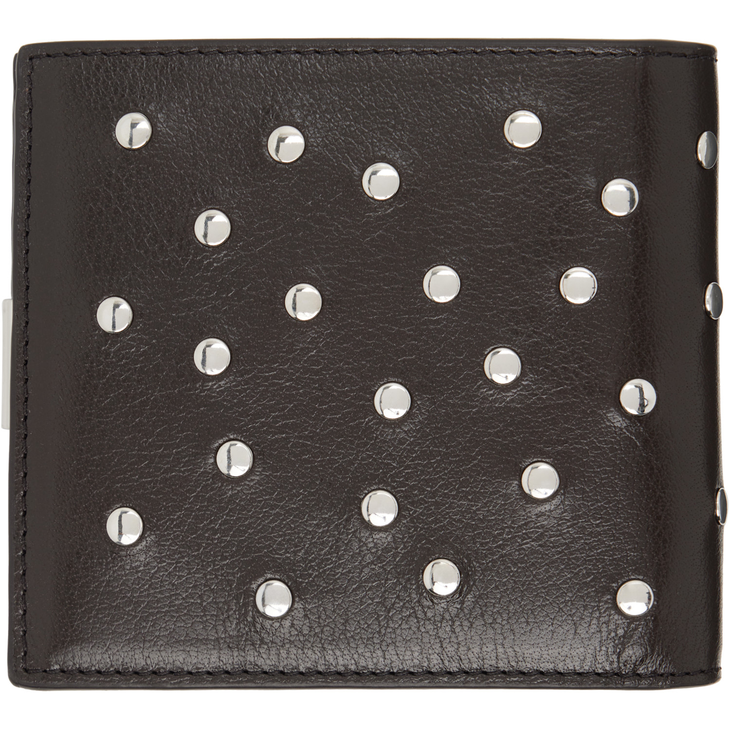  Lemaire Brown Soft Tab Studs Dots Bifold Wallet 