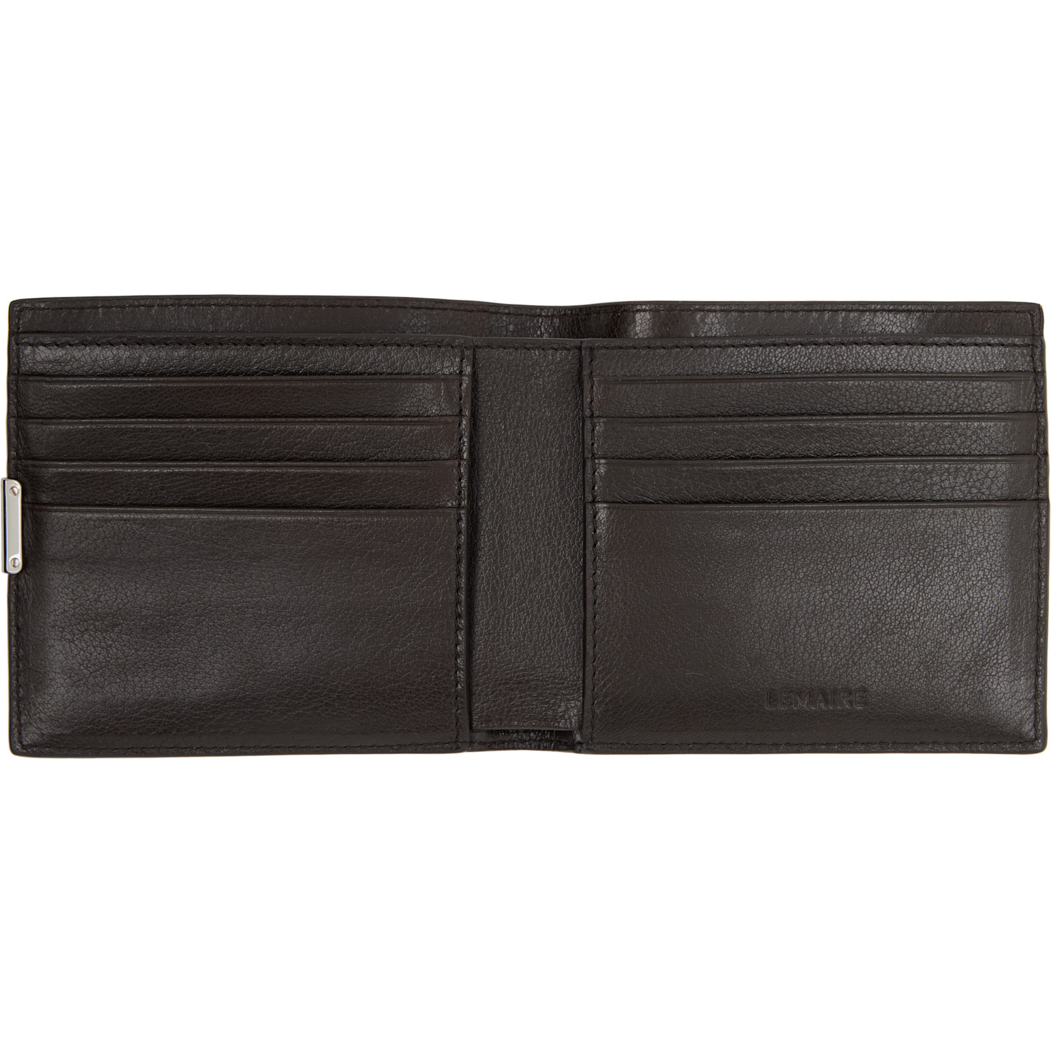  Lemaire Brown Soft Tab Studs Dots Bifold Wallet 