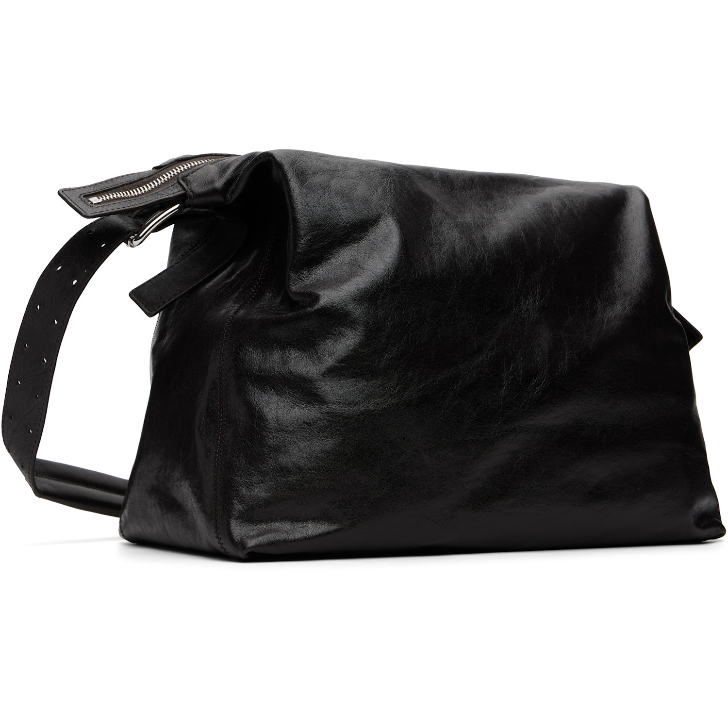  Lemaire Brown Small Belted Leather Bag 
