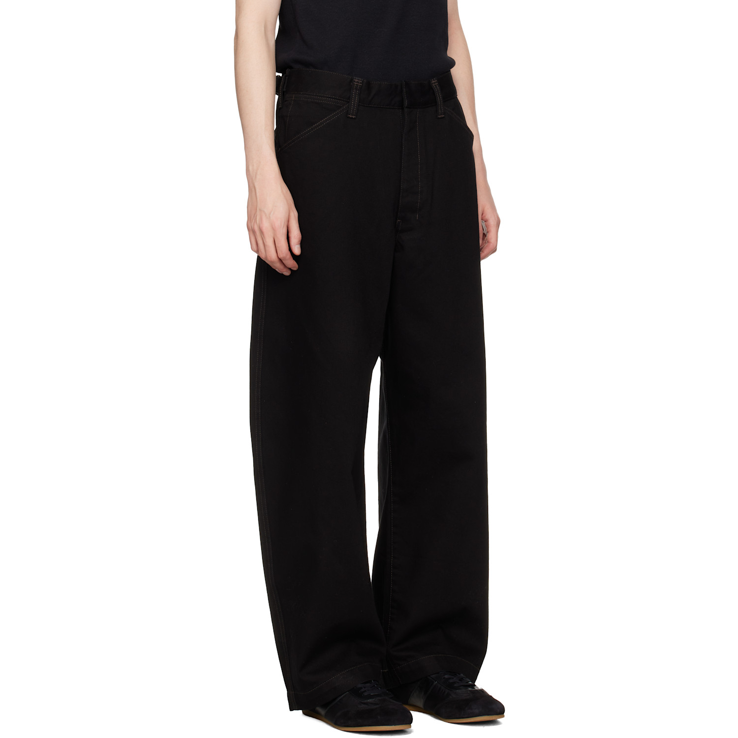  Lemaire Black Maxi Workwear Jeans 