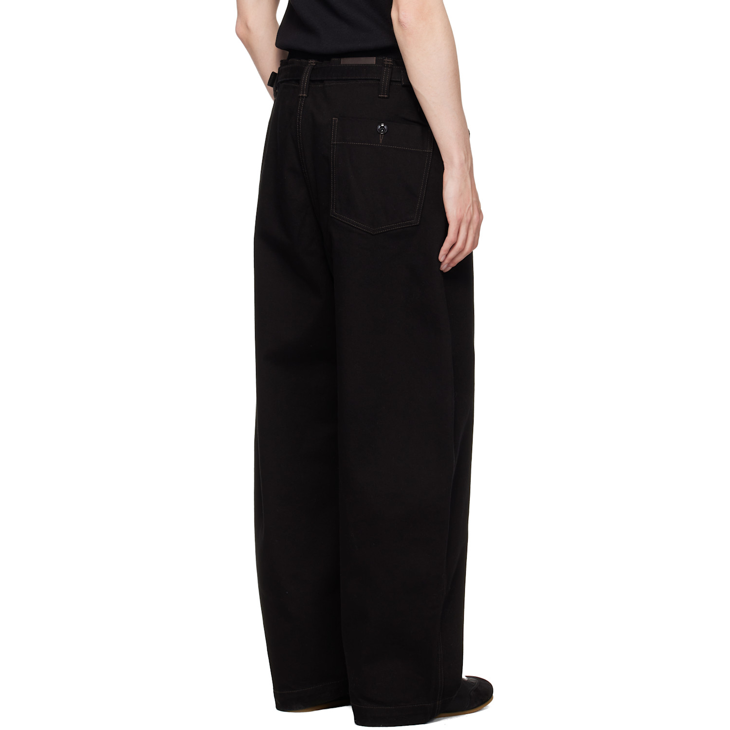  Lemaire Black Maxi Workwear Jeans 