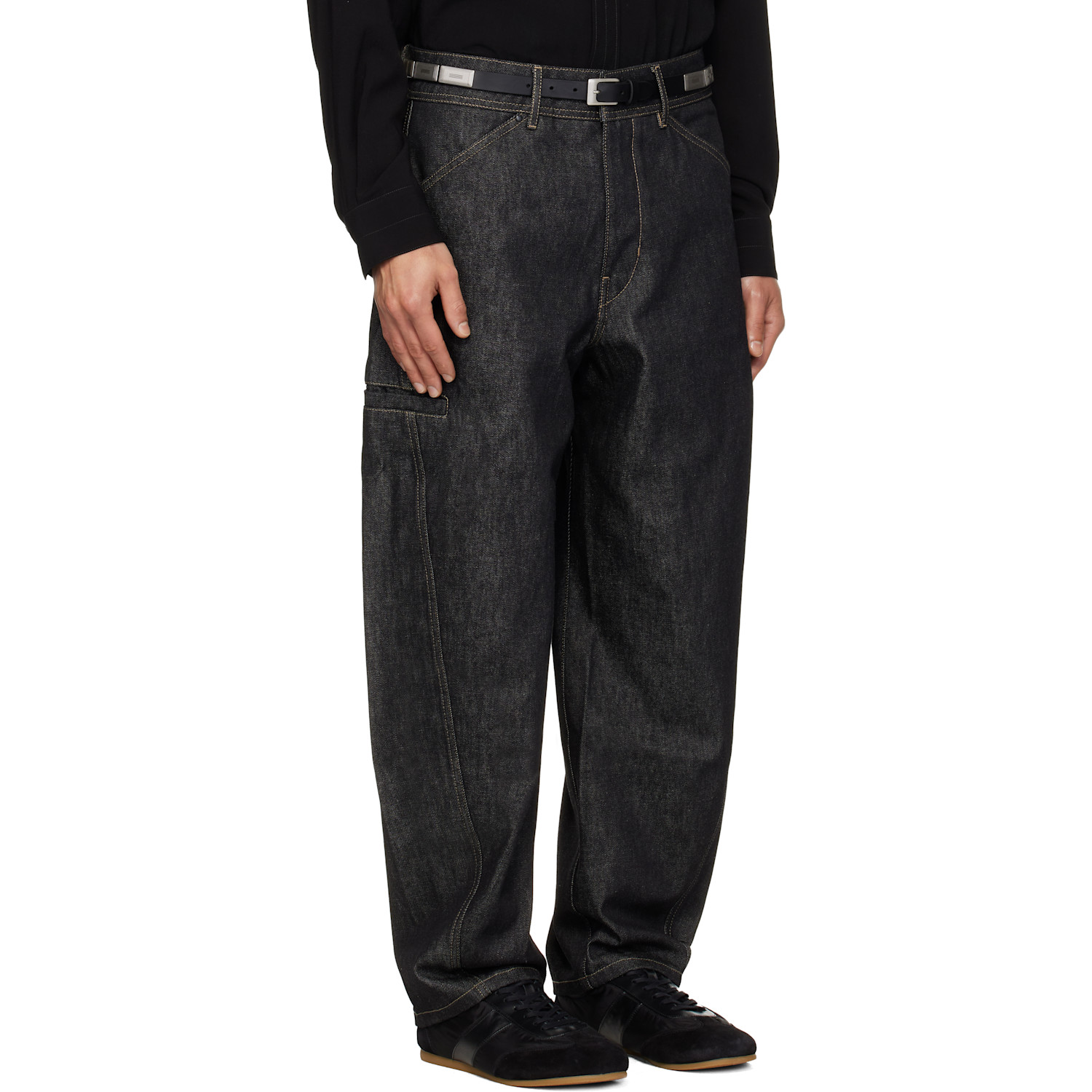  Lemaire Navy Twisted Workwear Jeans 