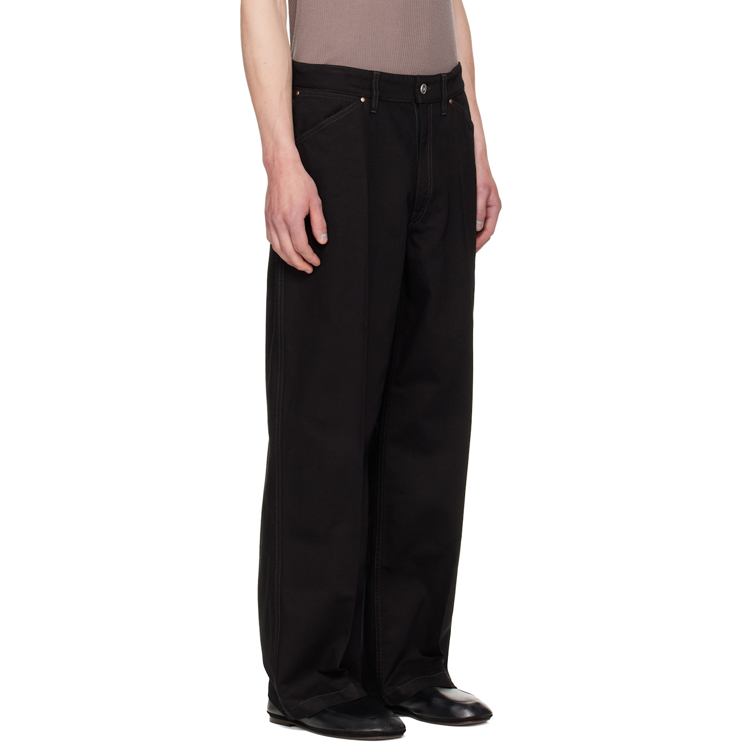  Lemaire Black Wide Jeans 
