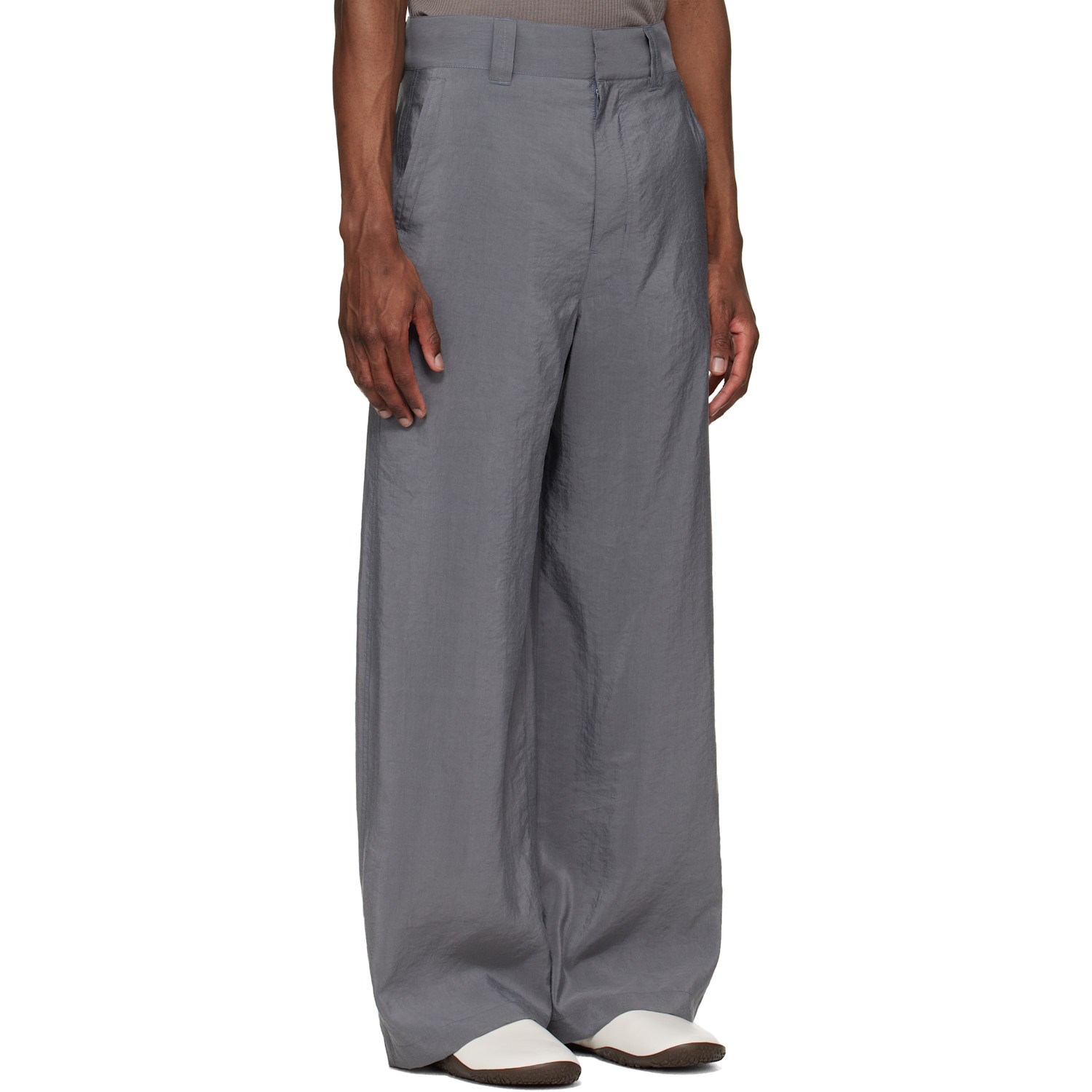  Lemaire Gray Straight Tailored Trousers 