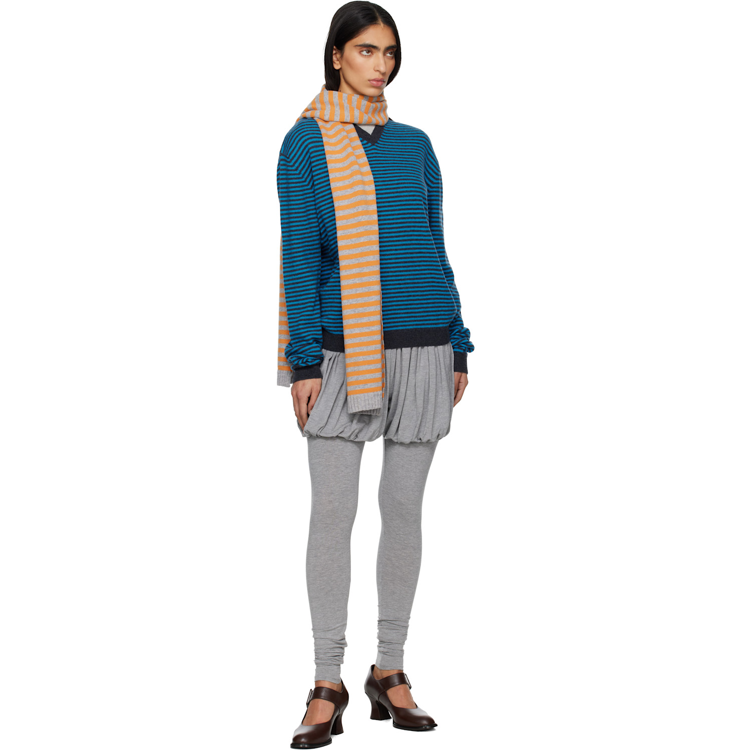  Paloma Wool Gray & Orange Bela Scarf 
