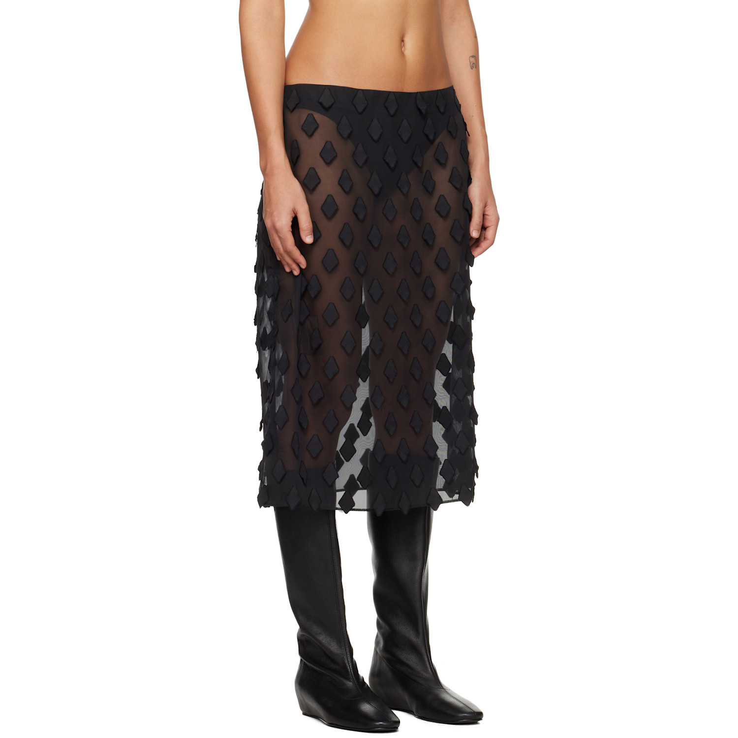  Paloma Wool Black Tris Midi Skirt 