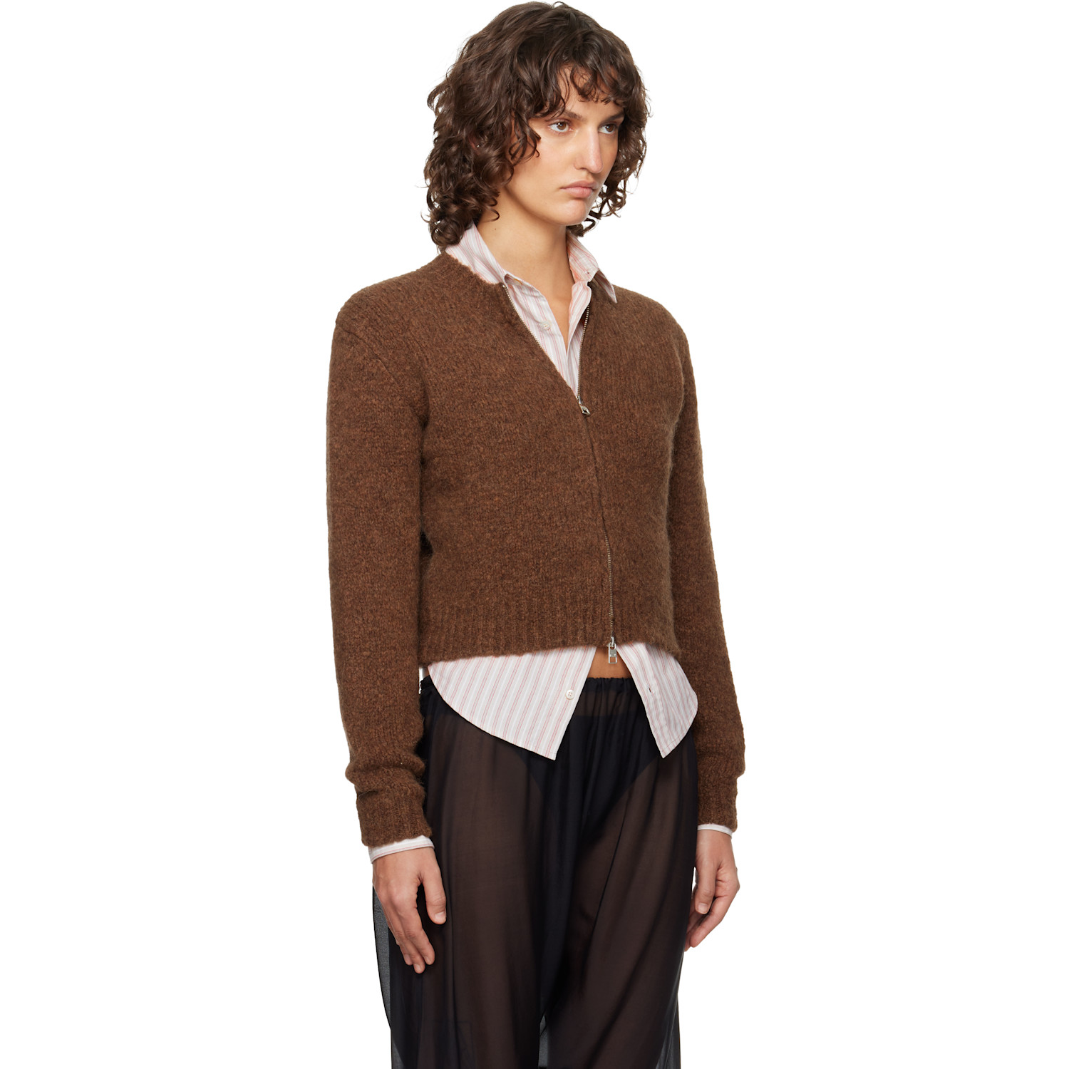  Paloma Wool Brown 'hasta Luego' Zip Sweater 