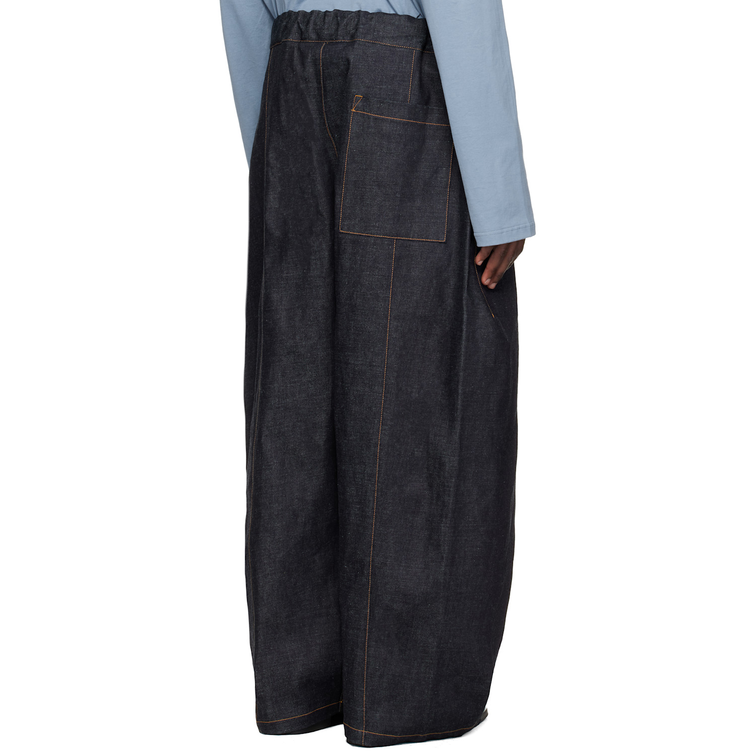  Sage Nation Indigo Box Pleat Denim Jeans 