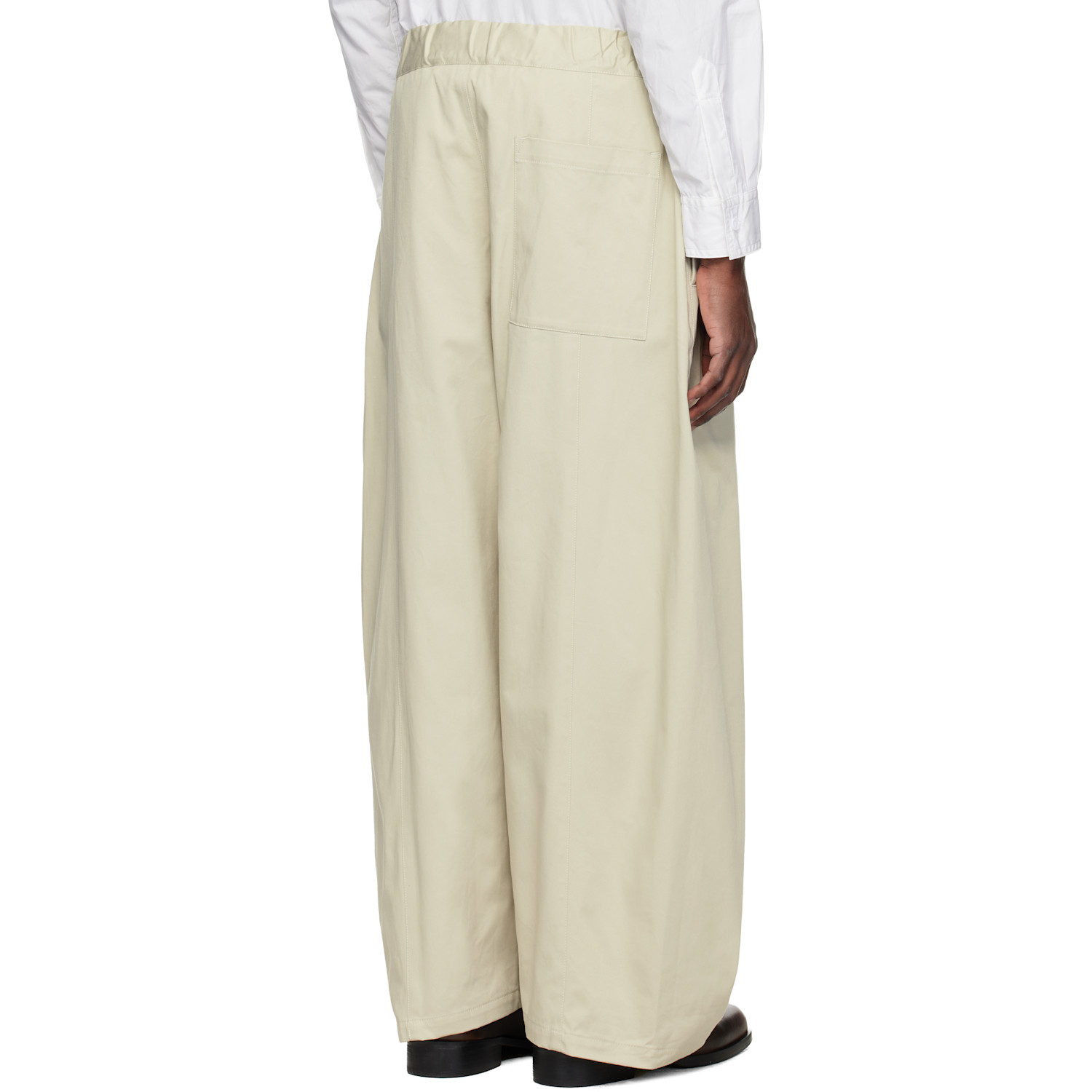  Sage Nation Off-white Box Pleat Trousers 