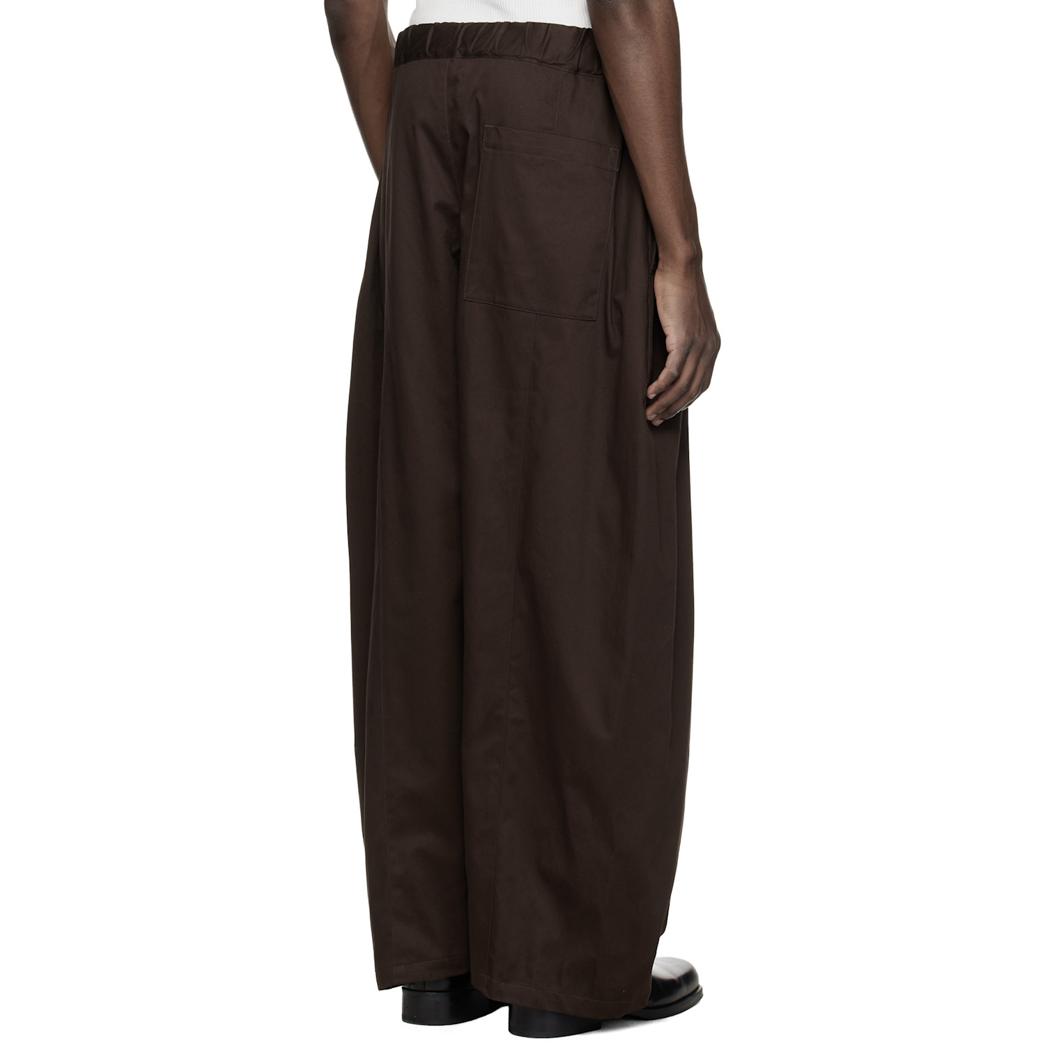  Sage Nation Brown Box Pleat Trousers 