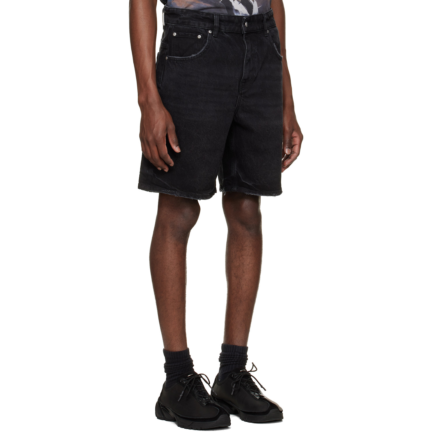  Represent Black R10t Tailored Denim Shorts 