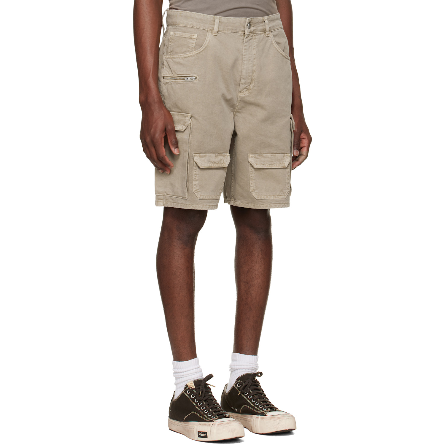  Represent Beige Loaded Cargo Shorts 