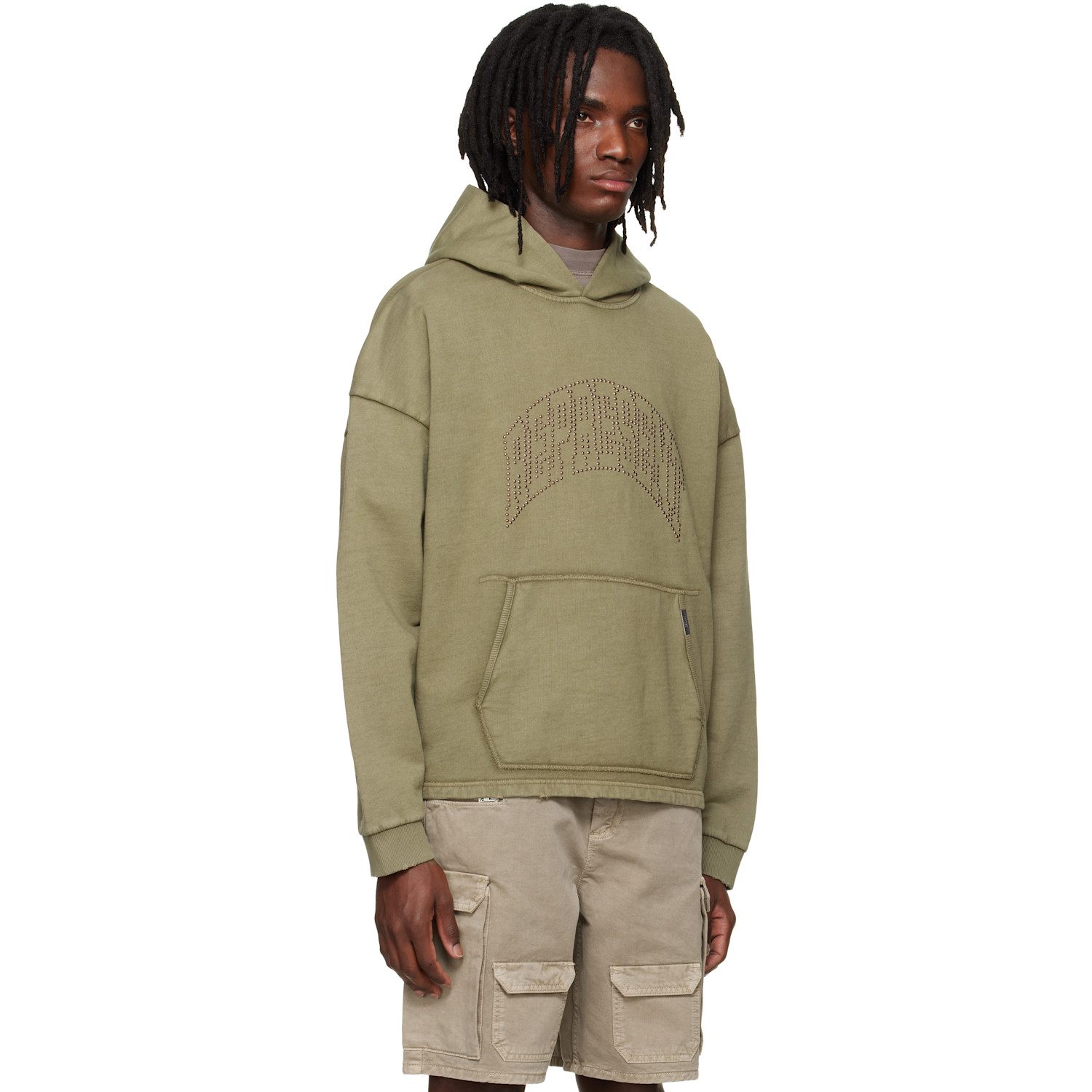  Represent Khaki 'represent' Embellished Hoodie 
