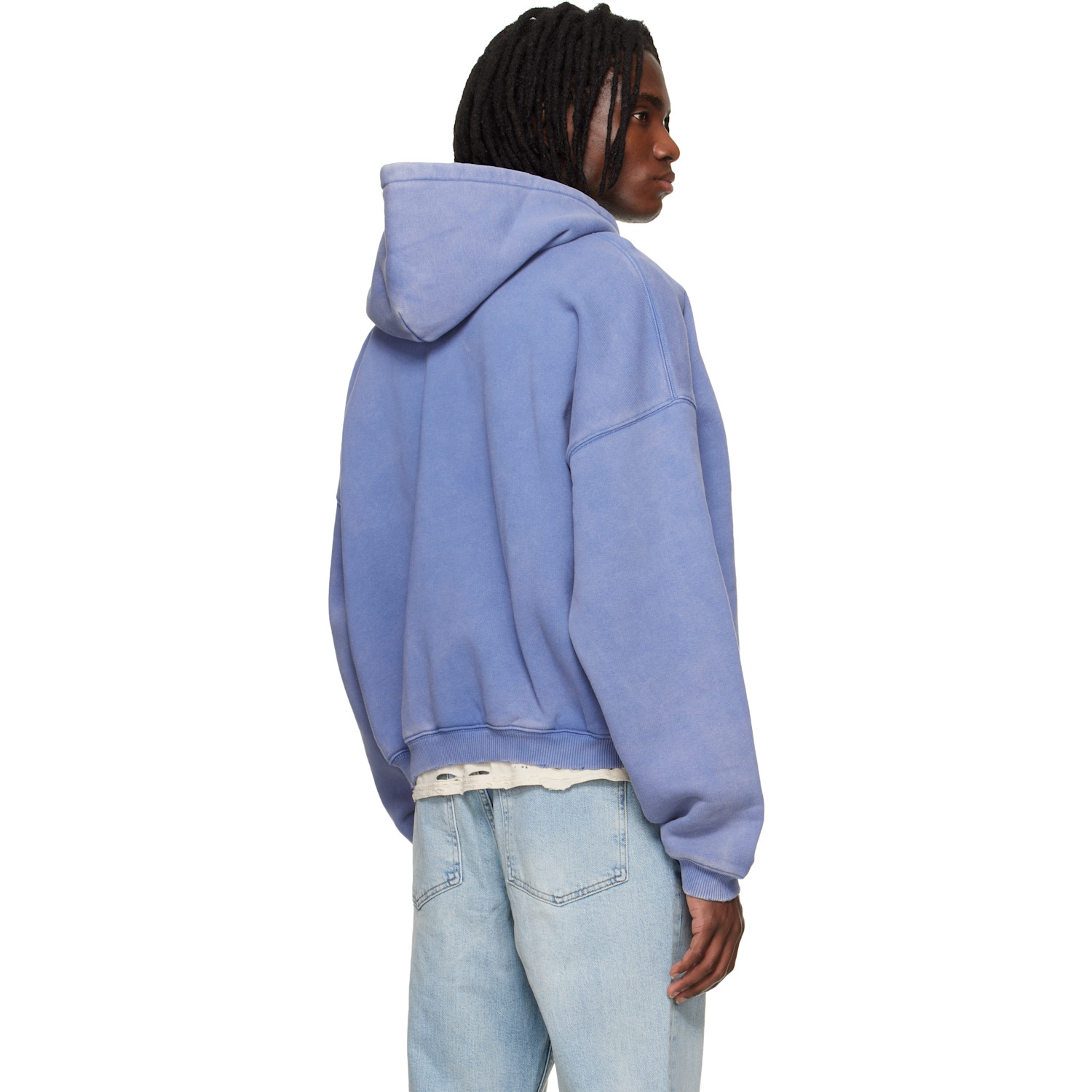  Represent Blue Zip Through Hoodie 