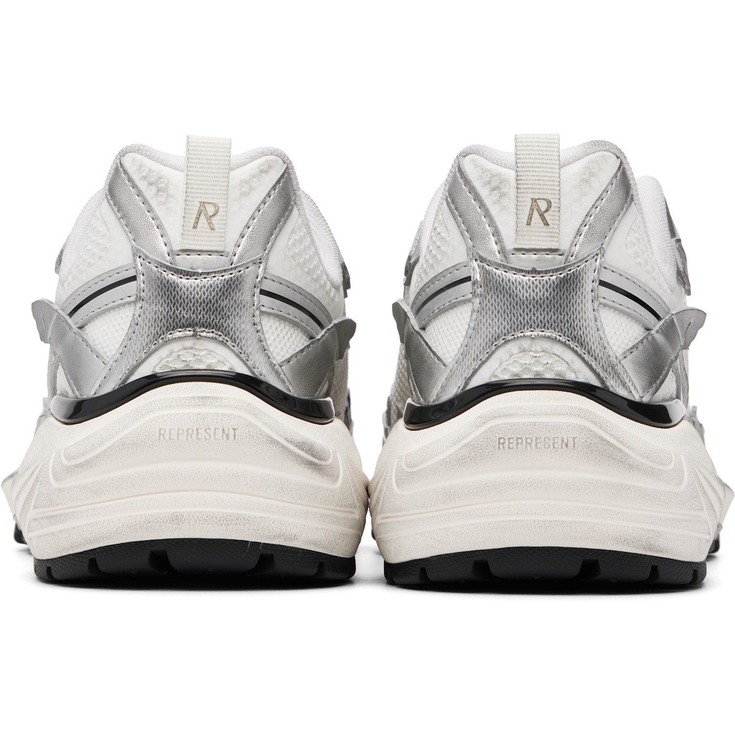  Represent White & Silver Storm Torn Sneakers 