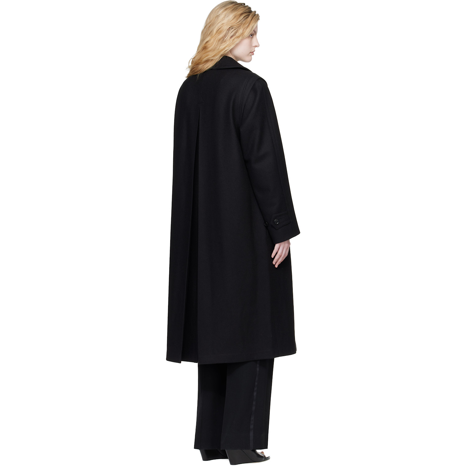  Rier Black Classic Loden Coat 