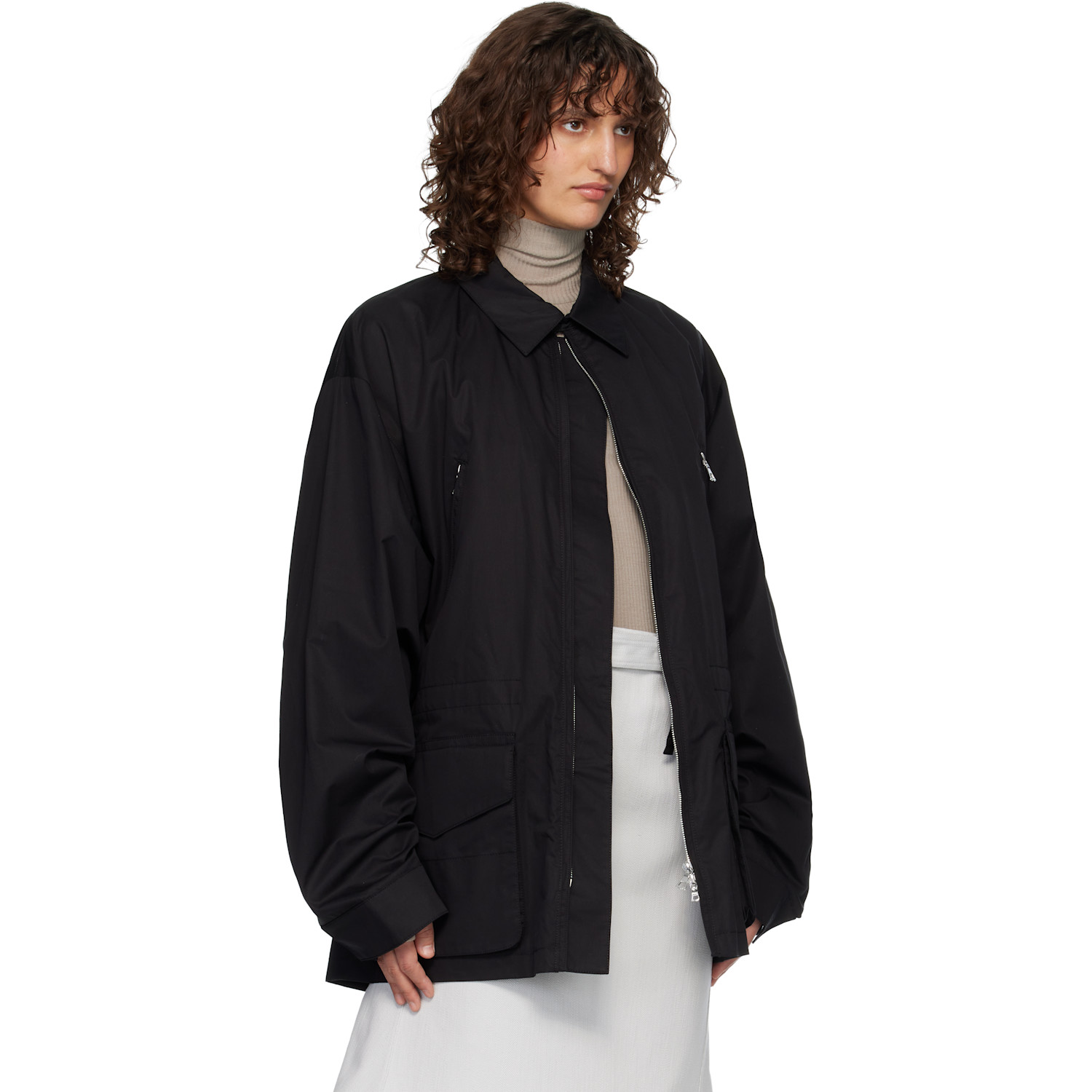  Rier Black Cotton Suit Field Jacket 