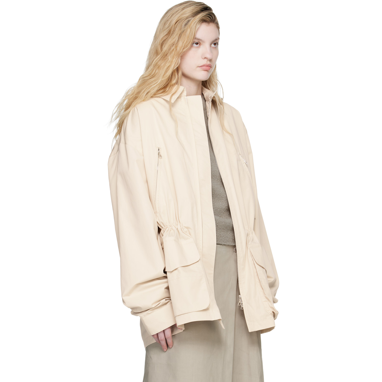  Rier Off-white Cotton Field Jacket 