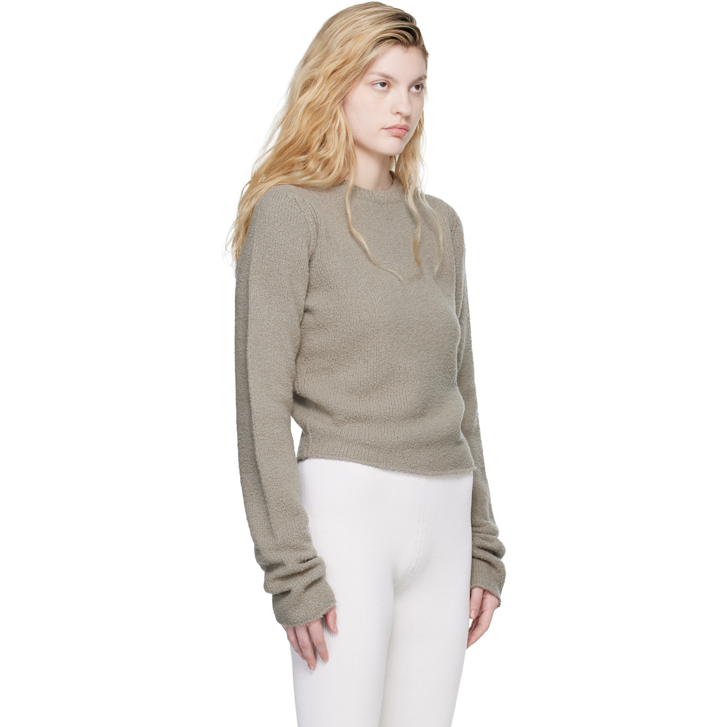  Rier Taupe Wool Boucle Sweater 