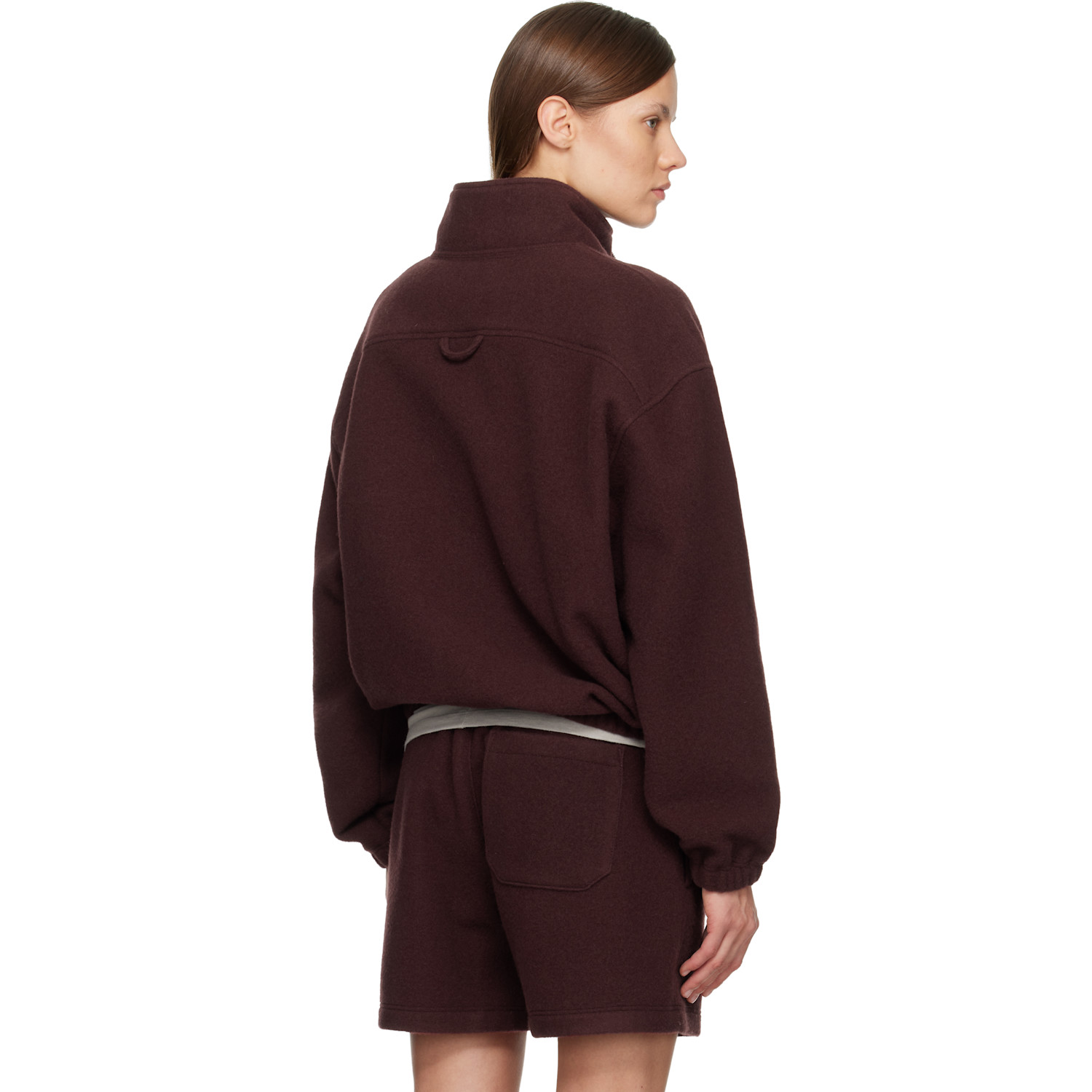  Rier Ssense Exclusive Burgundy Fleece Jacket 