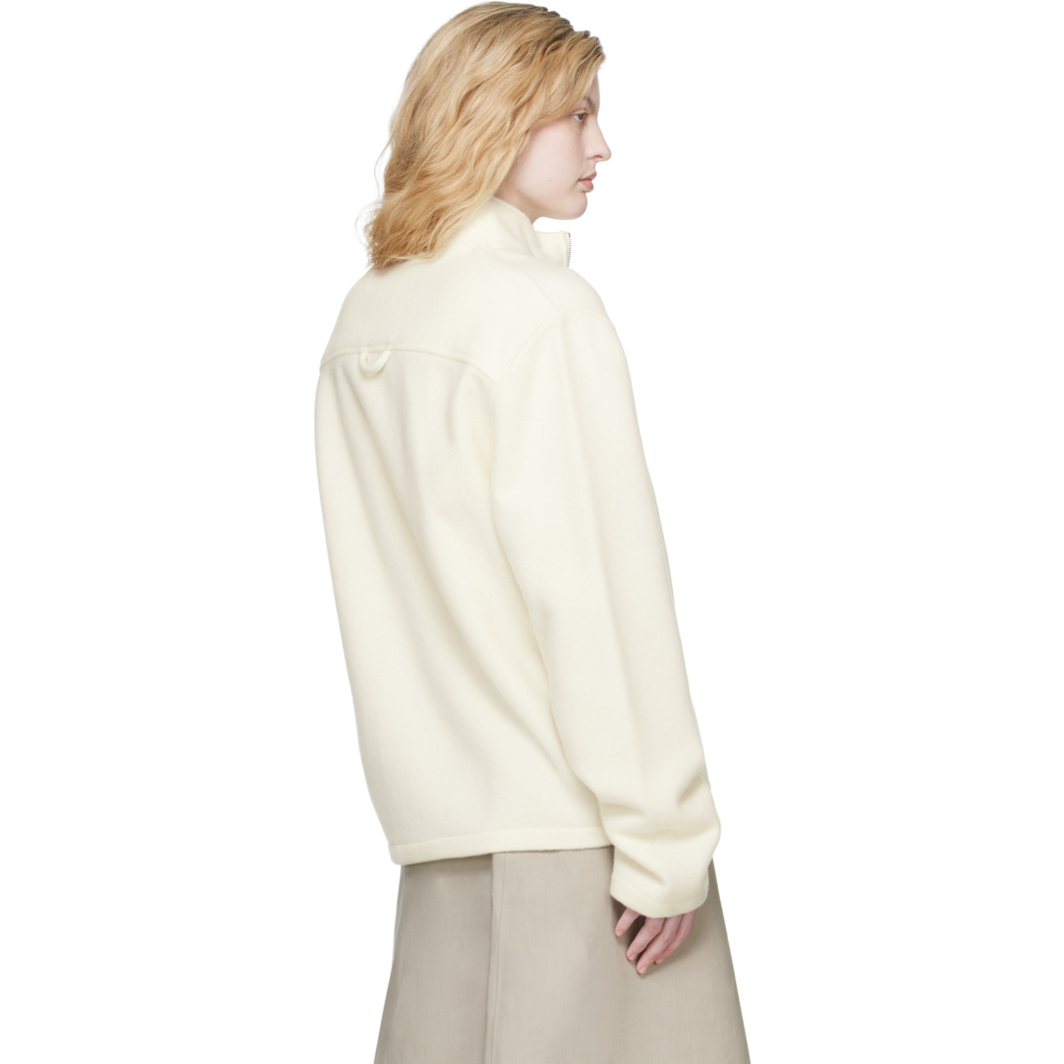  Rier Off-white Fleece Full Zip Jacket 