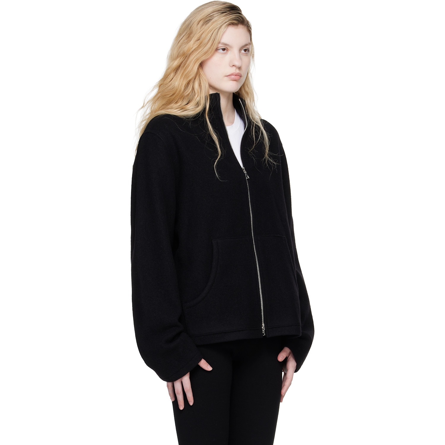  Rier Black Fleece Full Zip Jacket 
