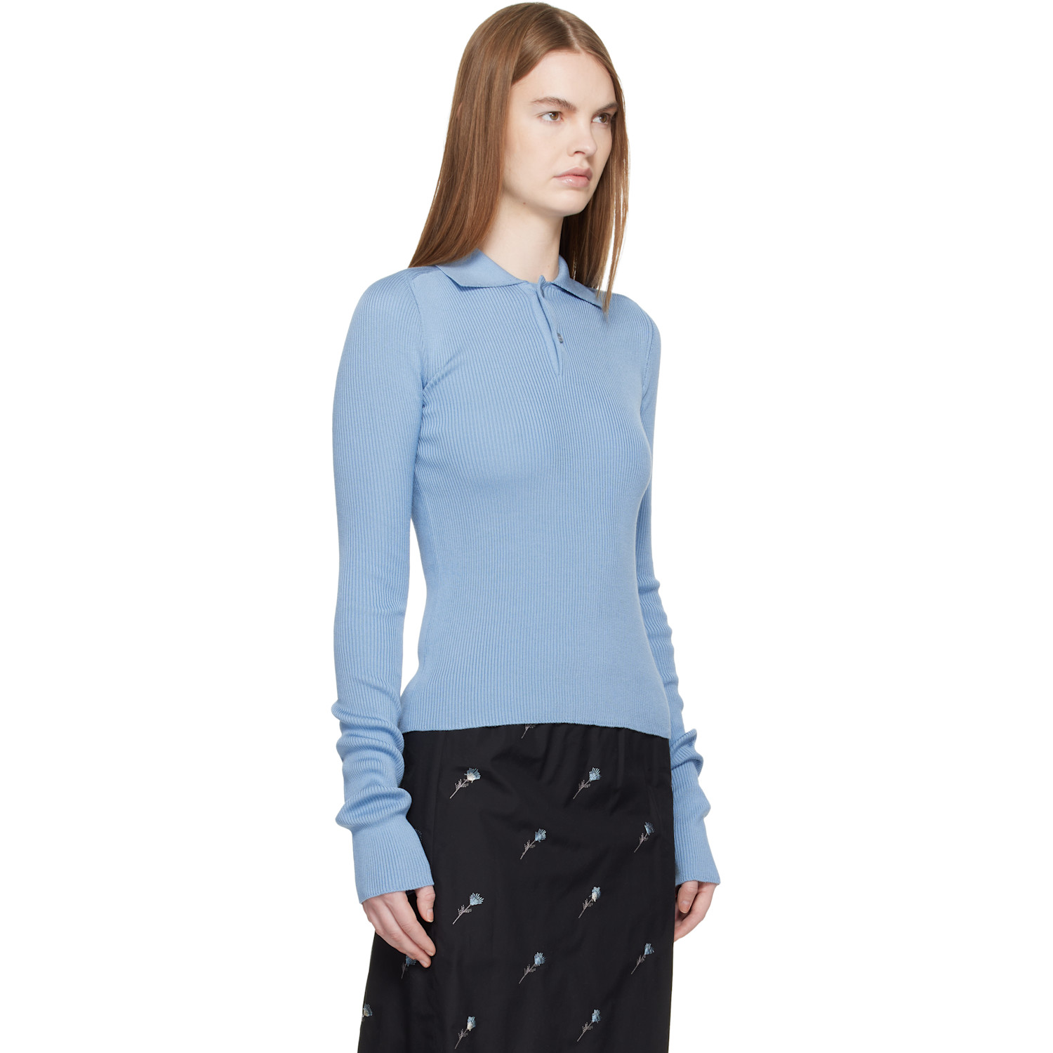  Rier Blue Fine Rib Polo 