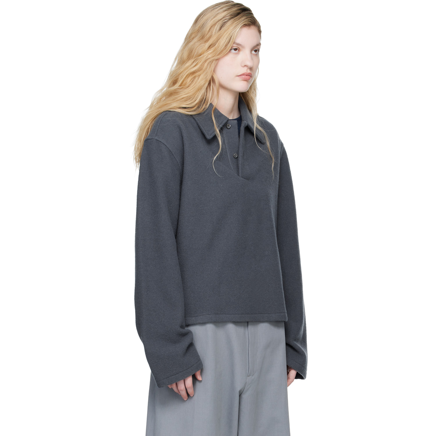  Rier Gray Fleece Polo 