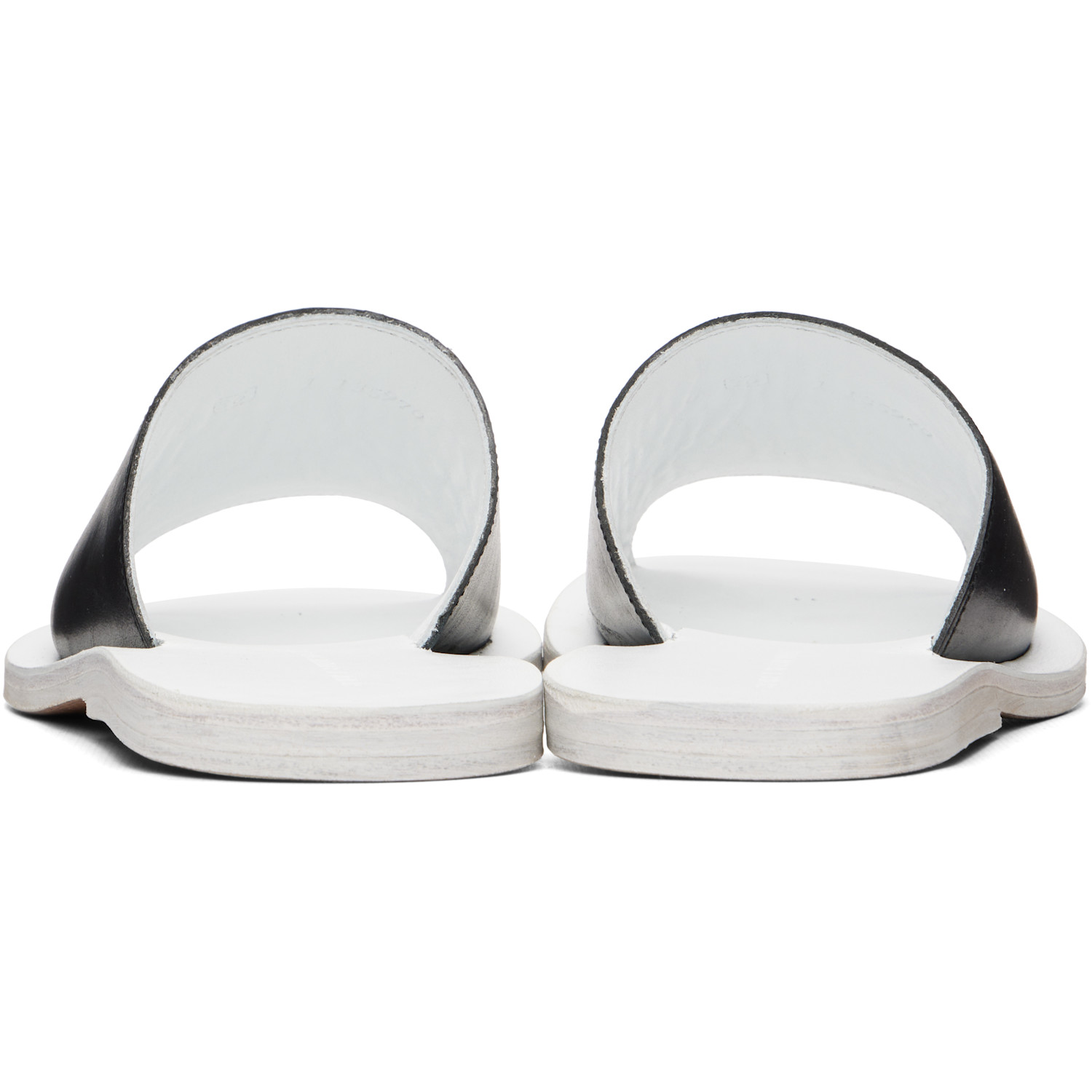  Rier Black & White Leather Sandals 