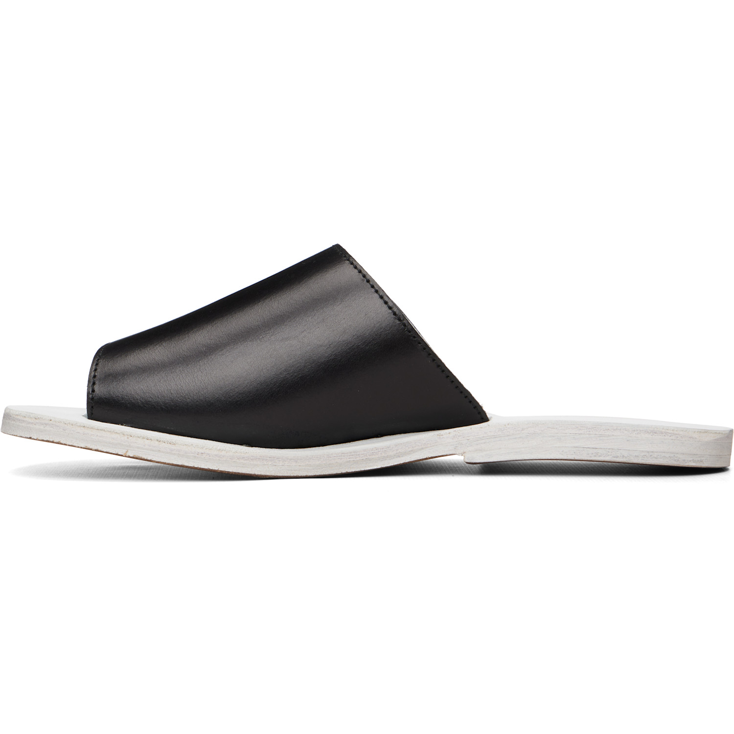  Rier Black & White Leather Sandals 