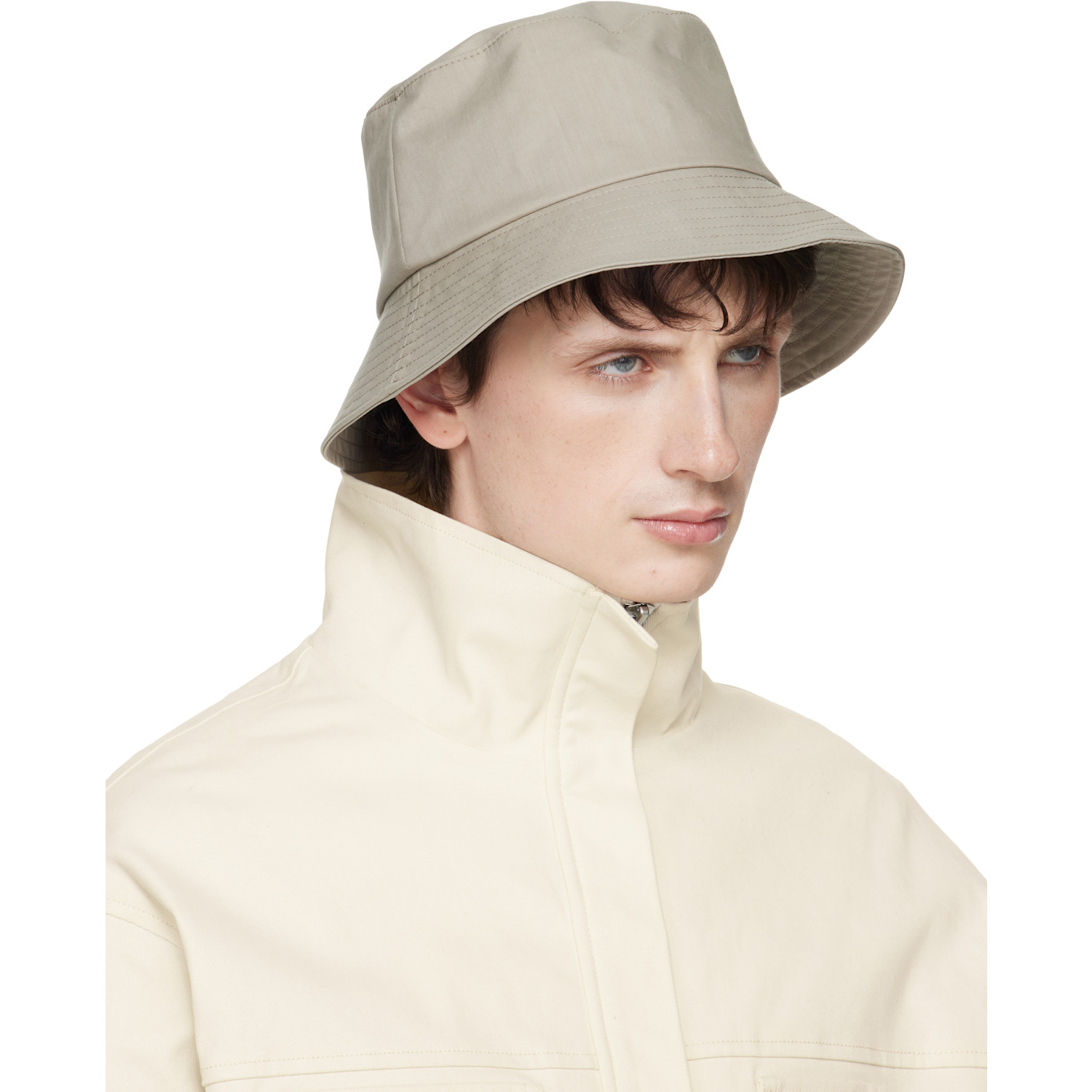  Rier Beige Cotton Bucket Hat 