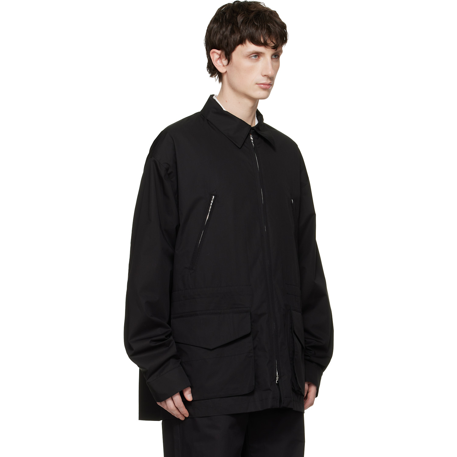  Rier Black Cotton Field Jacket 