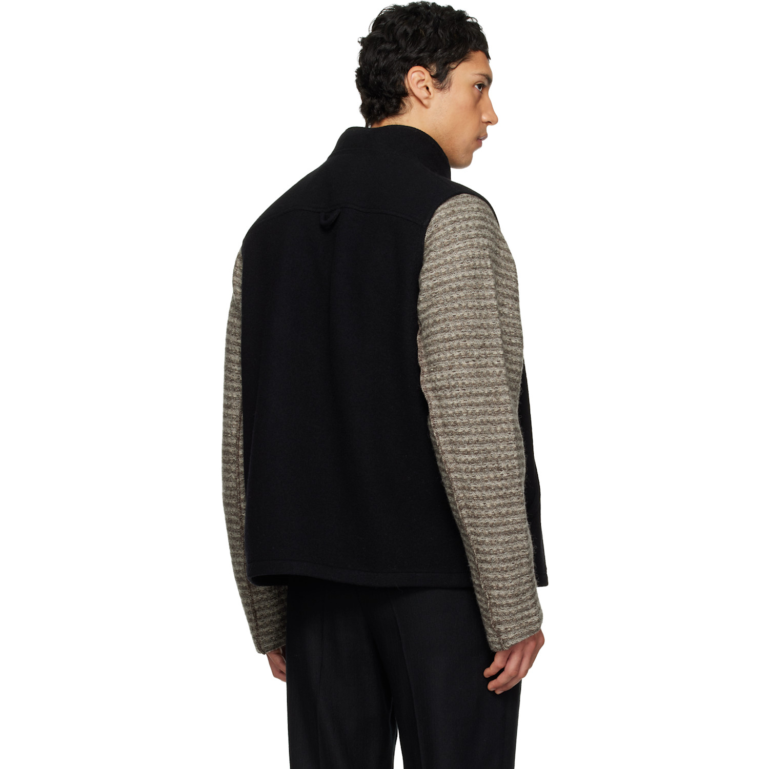  Rier Black Fleece Full Zip Vest 