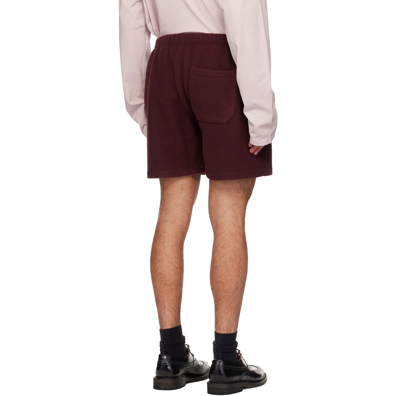  Rier Ssense Exclusive Burgundy Fleece Shorts 